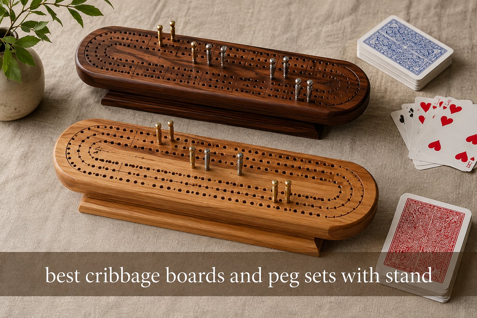 best cribbage boards and peg sets with stand