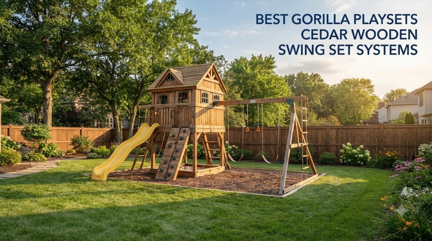 best gorilla playsets cedar wooden swing set systems