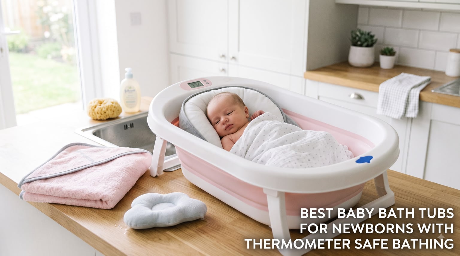 best baby bath tubs for newborns with thermometer safe bathing