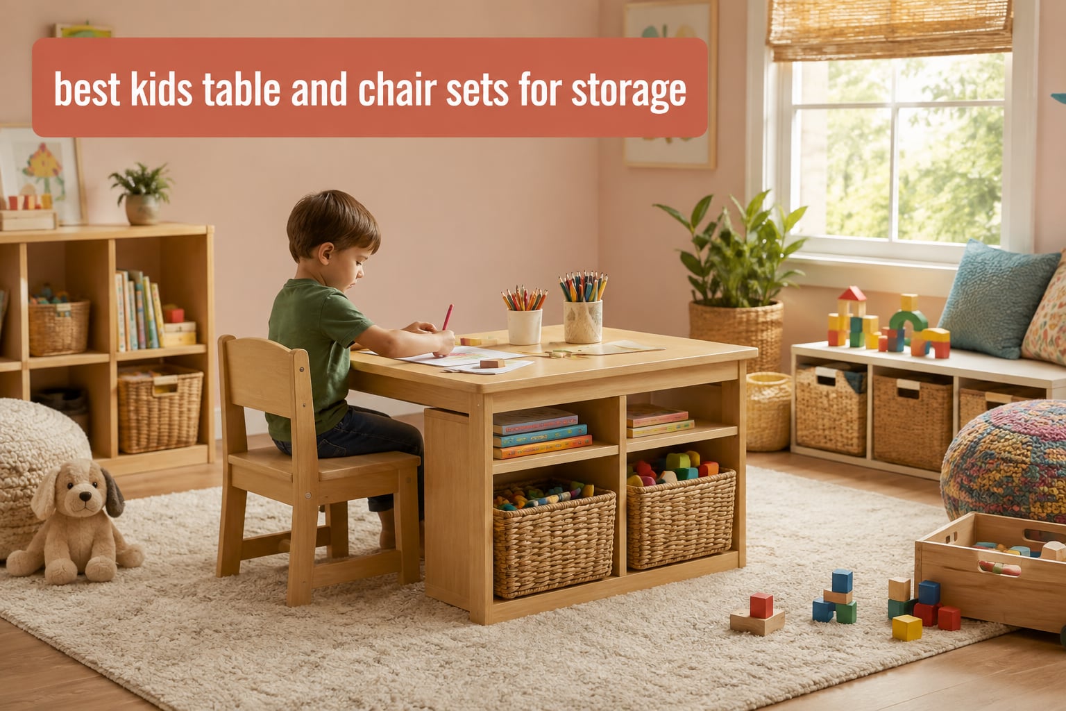best kids table and chair sets for storage