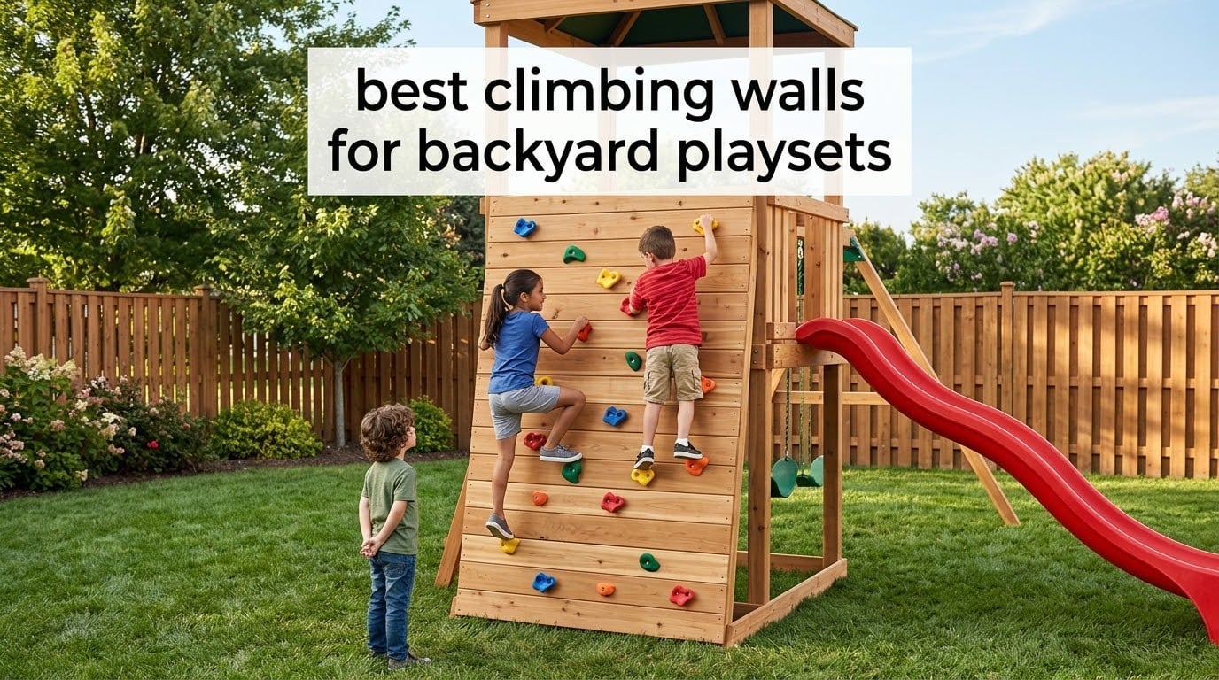 best climbing walls for backyard playsets