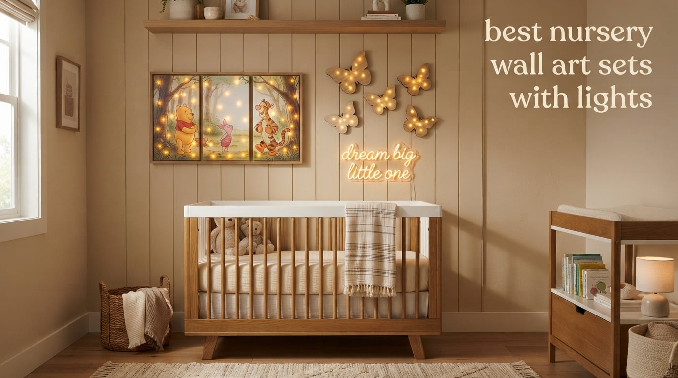 best nursery wall art sets with lights
