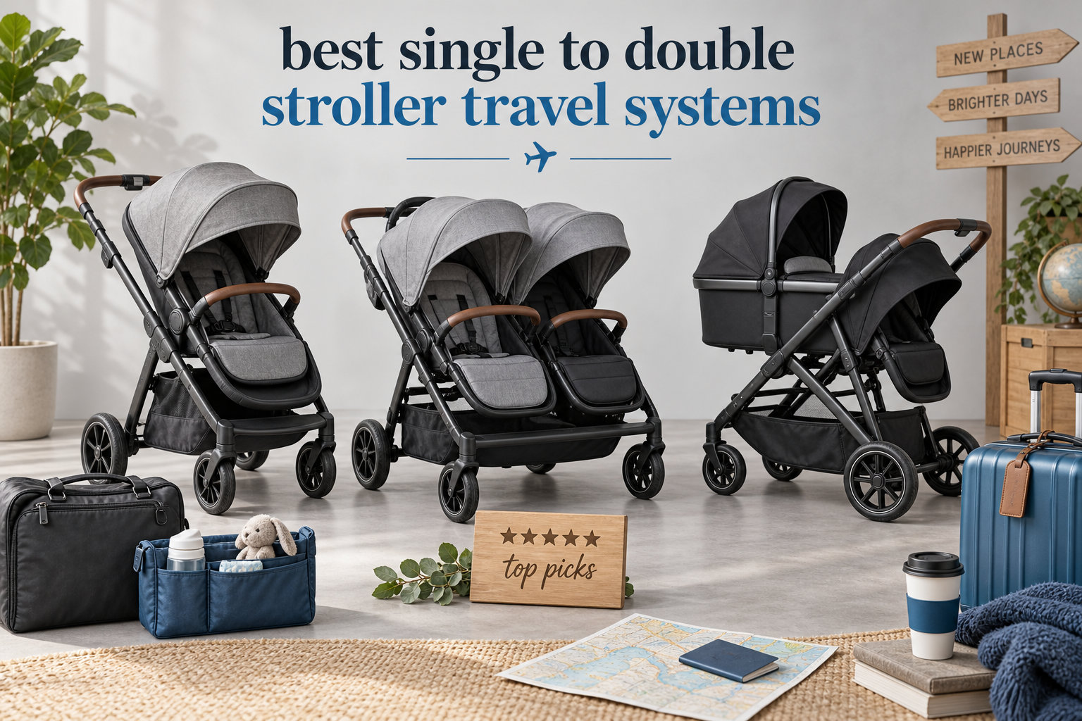 best single to double stroller travel systems