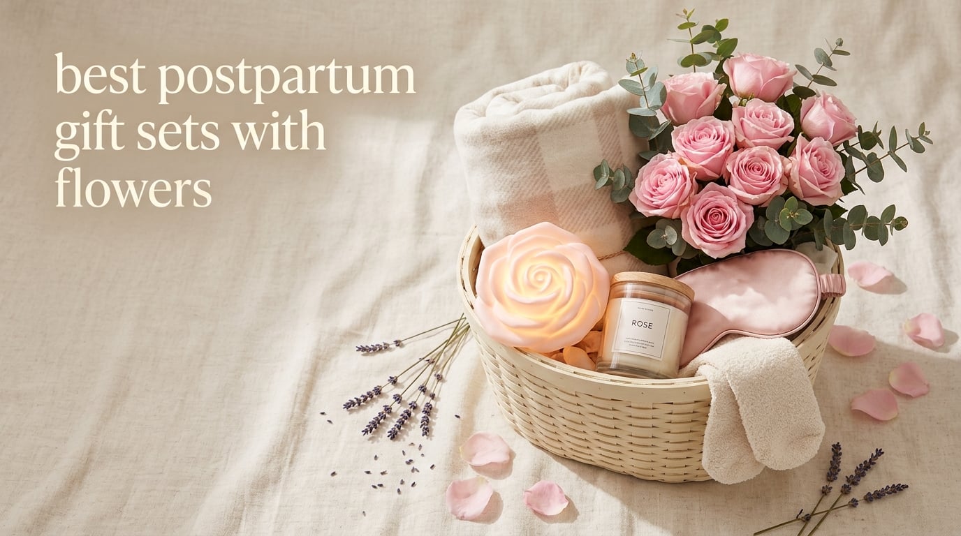 best postpartum gift sets with flowers