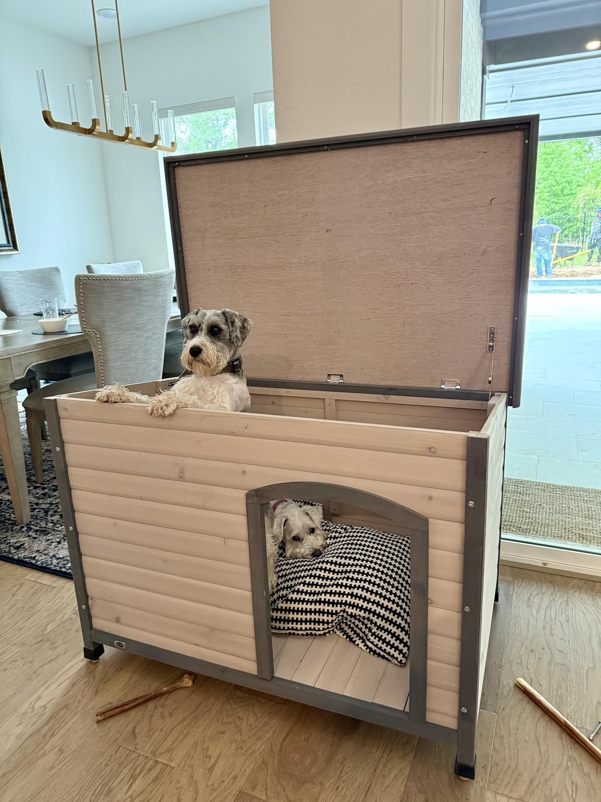 TRIXIE Pet Products Dog Club House, Large,Glazed Pine,40.75x26.75x28.25 Inch (Pack of 1),39552 customer photo 1