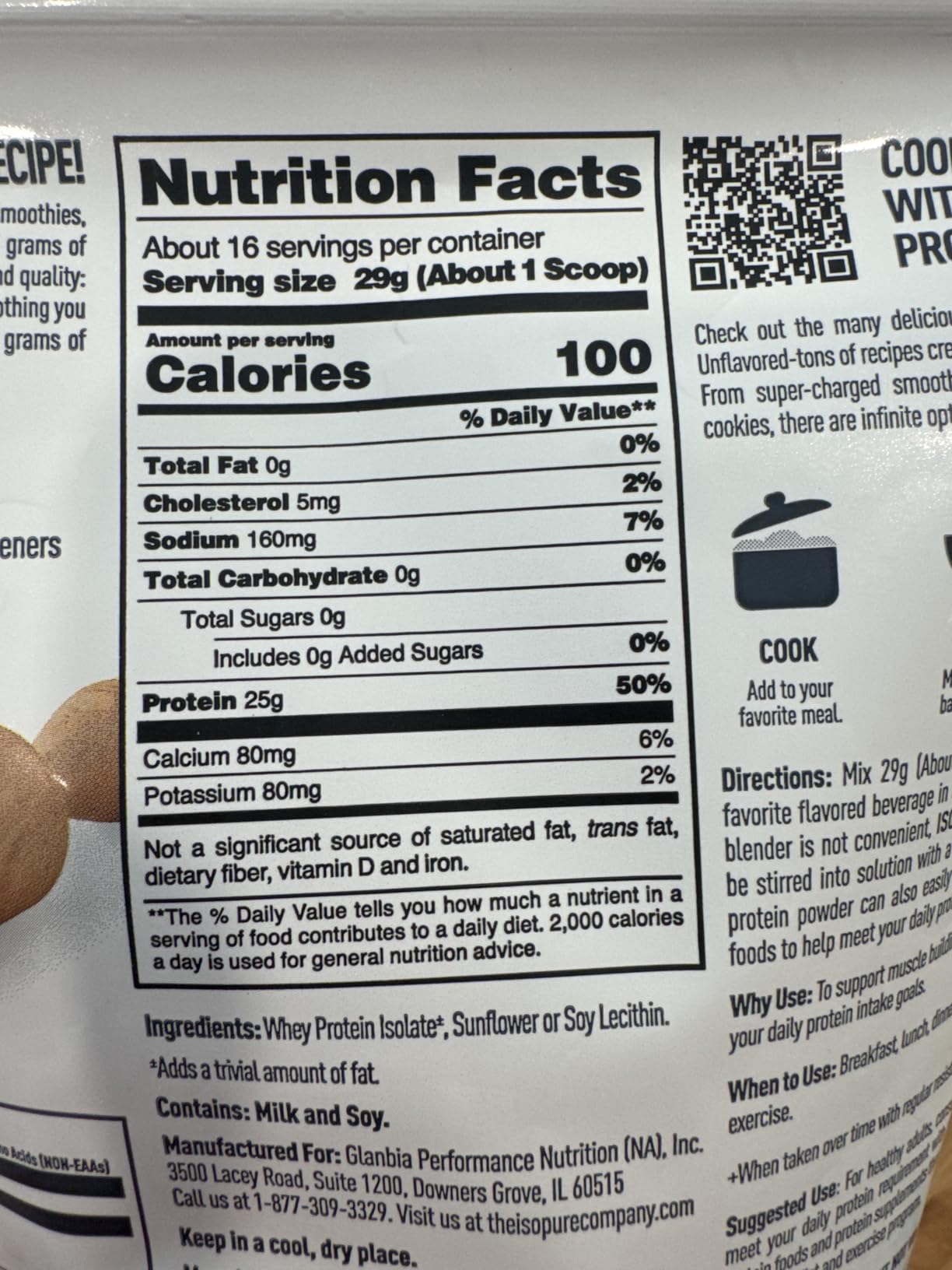 Isopure Zero Carb Whey Isolate Protein Powder, Unflavored 2.5 LB customer photo 2