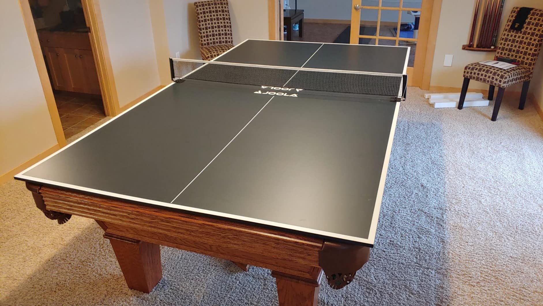 JOOLA Ping Pong Conversion Top with Net Set for Billiard and Pool Tables - Regulation Top Converts Billiards into Ping Pong Table - Includes Foam Padding for Protection - Steel Frame Option customer photo 2