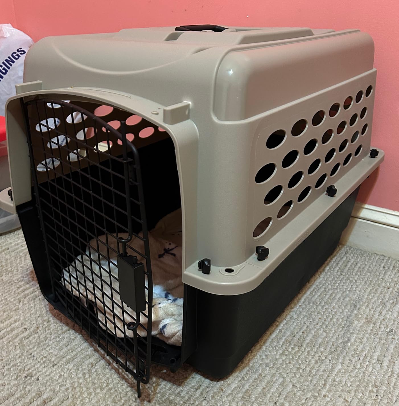 Petmate Vari Dog Kennel, Carrier for Large Dogs, 40in, Taupe and Black customer photo 1