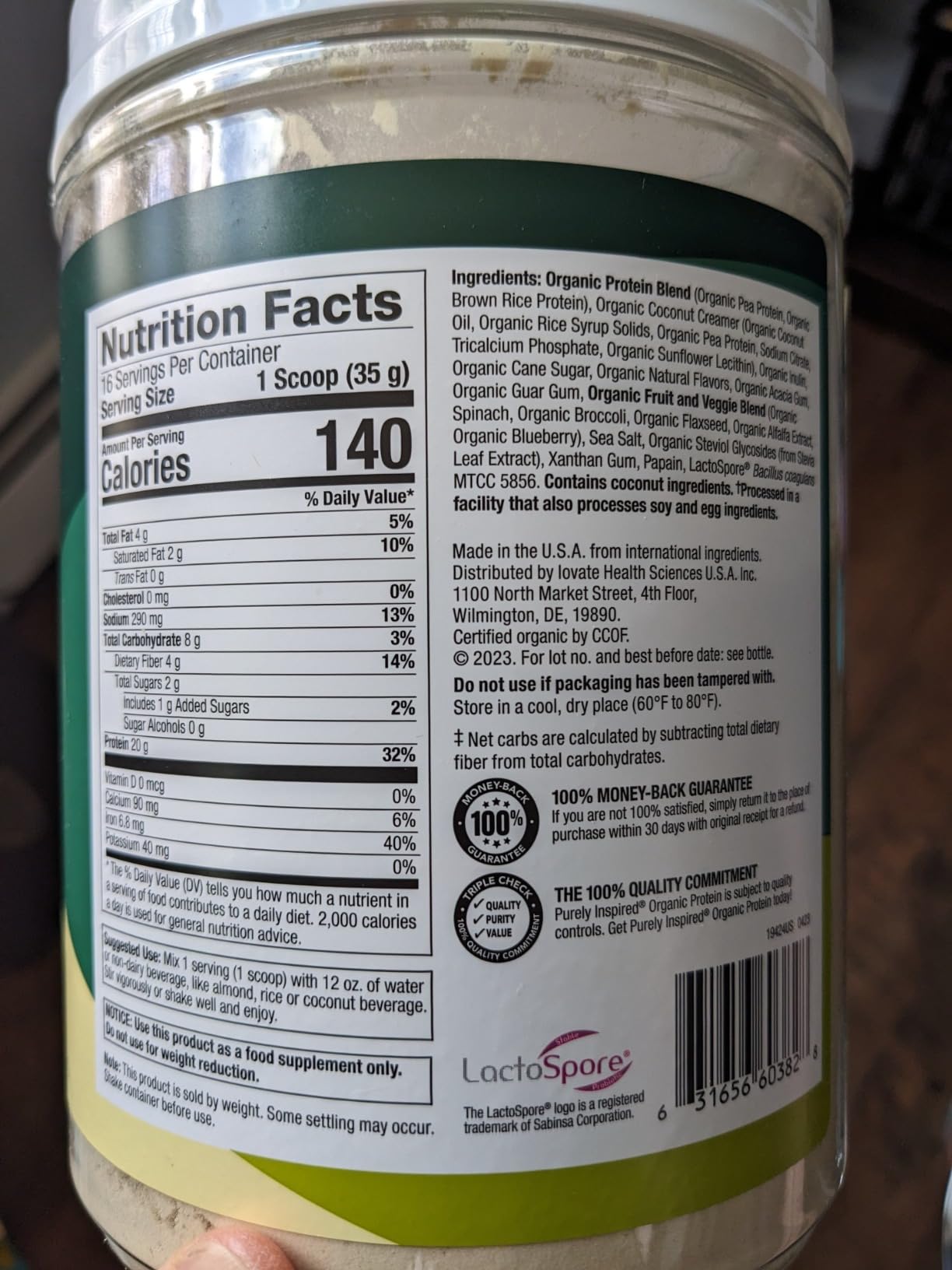 Purely Inspired Plant-Based Protein Powder, Creamy French Vanilla customer photo 2