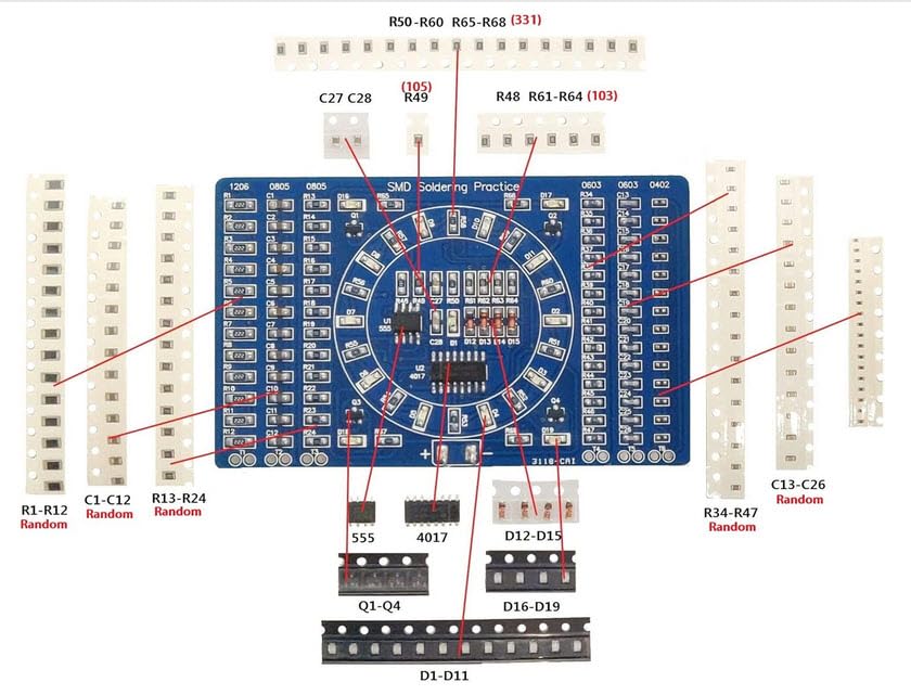 Gikfun DIY SMD SMT Welding Practice Soldering Skill Training Board Ek7028 customer photo 1