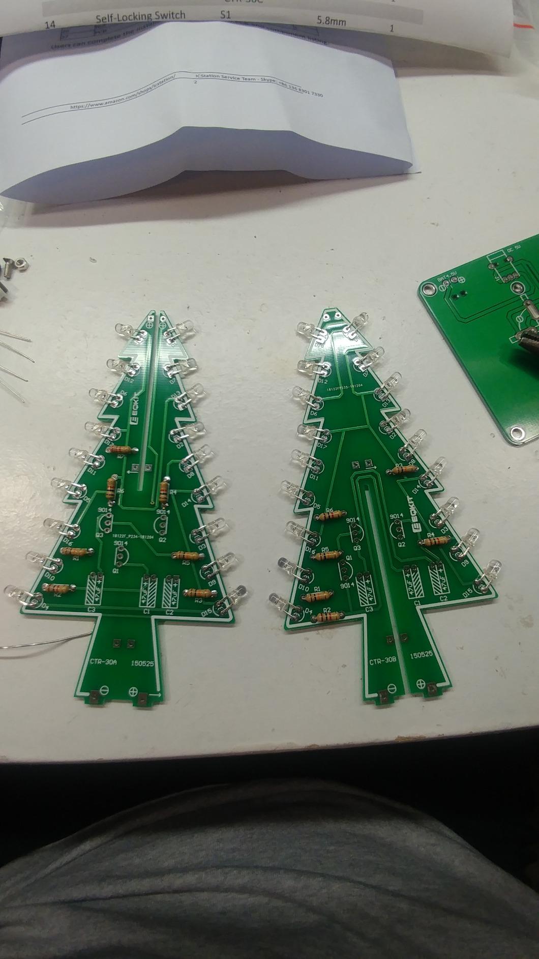 Christmas Tree Soldering Project, Icstation 3D Xmas Tree Soldering Kit with LED Flashing Lights Soldering Practice 7 Colors DIY Electronic Assemble Kit for Learning Teaching STEM Educational customer photo 2