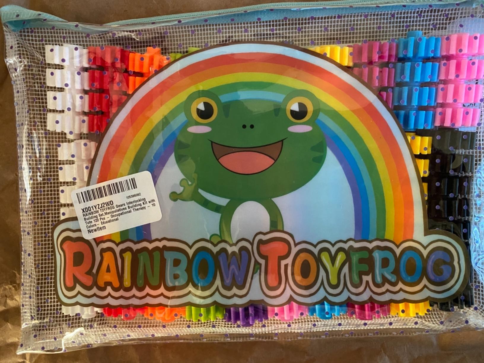 RAINBOW TOYFROG Interlocking Gears Toys for Kids - 100 Piece Kit with Tote - Colorful Manipulatives for Preschool Sensory Bin Or Occupational Therapy Tools - STEM Building Toys for Girls & Boys customer photo 2