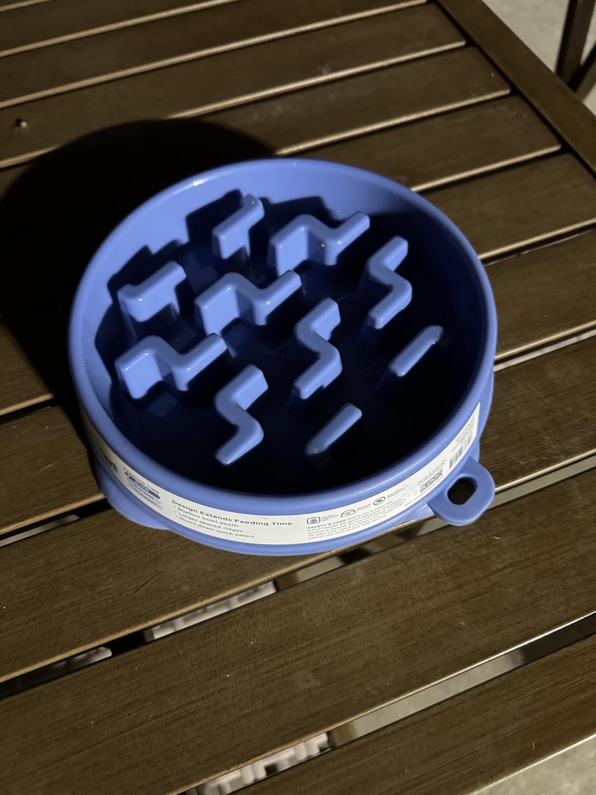 Outward Hound Fun Feeder Slo Bowl – Large 4‑Cup Capacity, Slow Feeding, Medium to Large Dogs, Non‑Slip, Blue, Notch Pattern customer photo 2