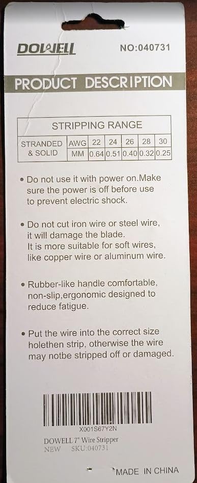 DOWELL Wire Stripper, 22-30 AWG Wire Cutter, Stripping Tool customer photo 2