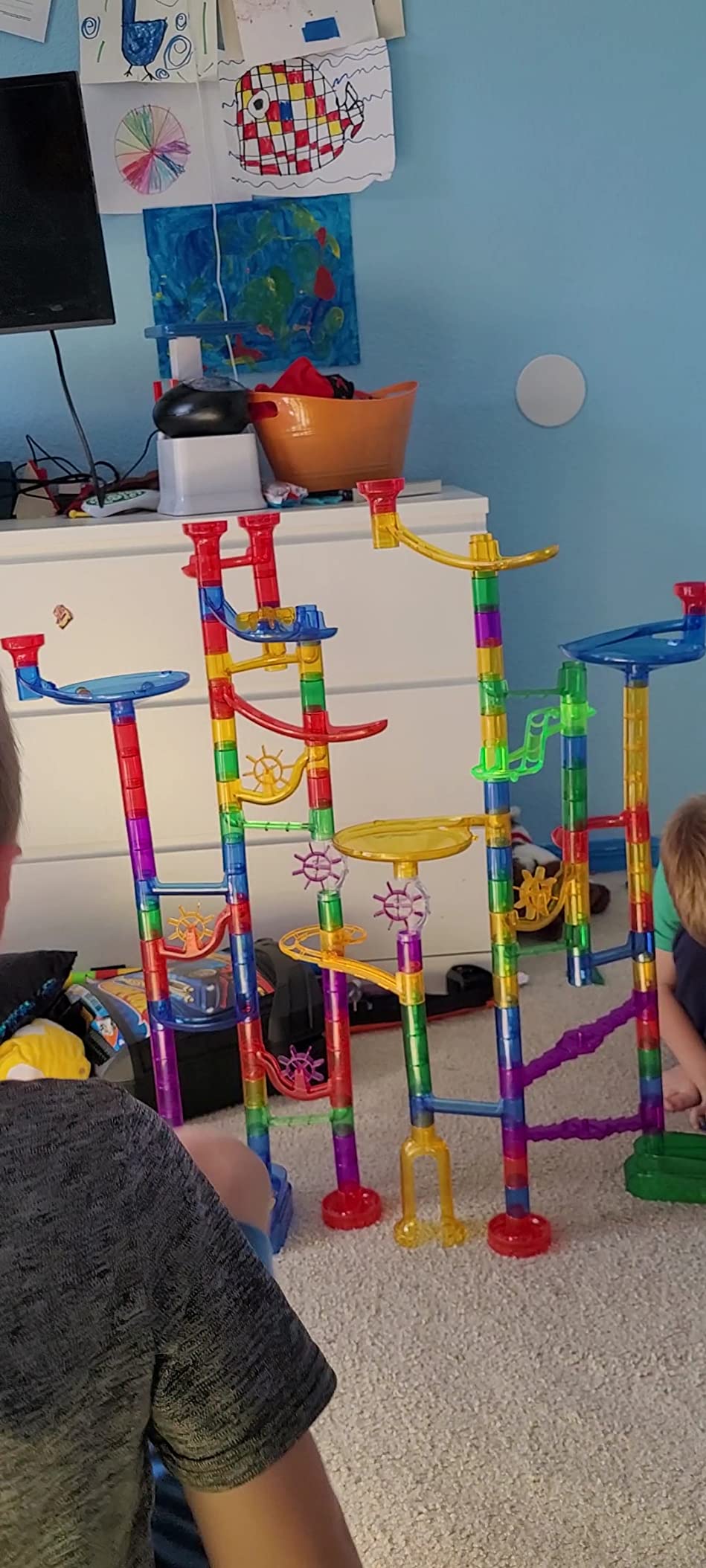 Meland Marble Run Sets for Kids - 153Pcs Marble Race Track Maze Madness Game STEM Building Tower Toy for 4 5 6 + Year Old Boys Girls(113 Pcs + 30 Glass + 10 Led Lighted) customer photo 2