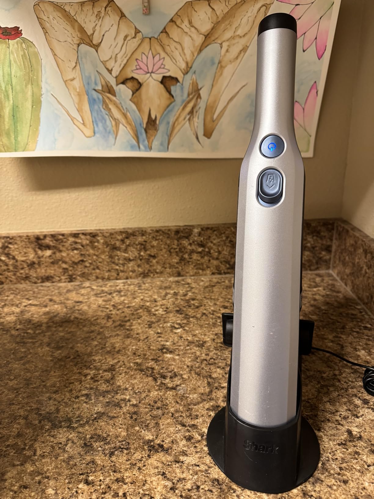 Shark WV201 WANDVAC Handheld Vacuum, Lightweight at 1.4 Pounds with Powerful Suction, Charging Dock, Single Touch Empty and Detachable Dust Cup,Graphite, Slate customer photo 1