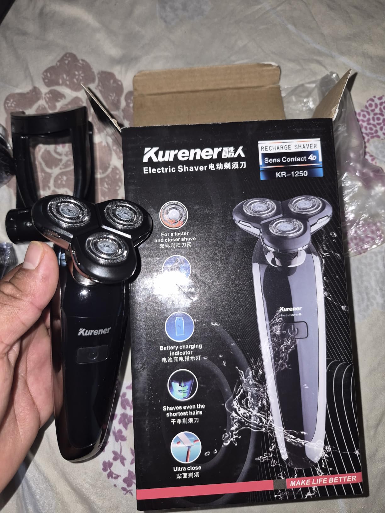 Kurener Electric Razor for Men 1250Series Washable, Powerful Motor customer photo 2
