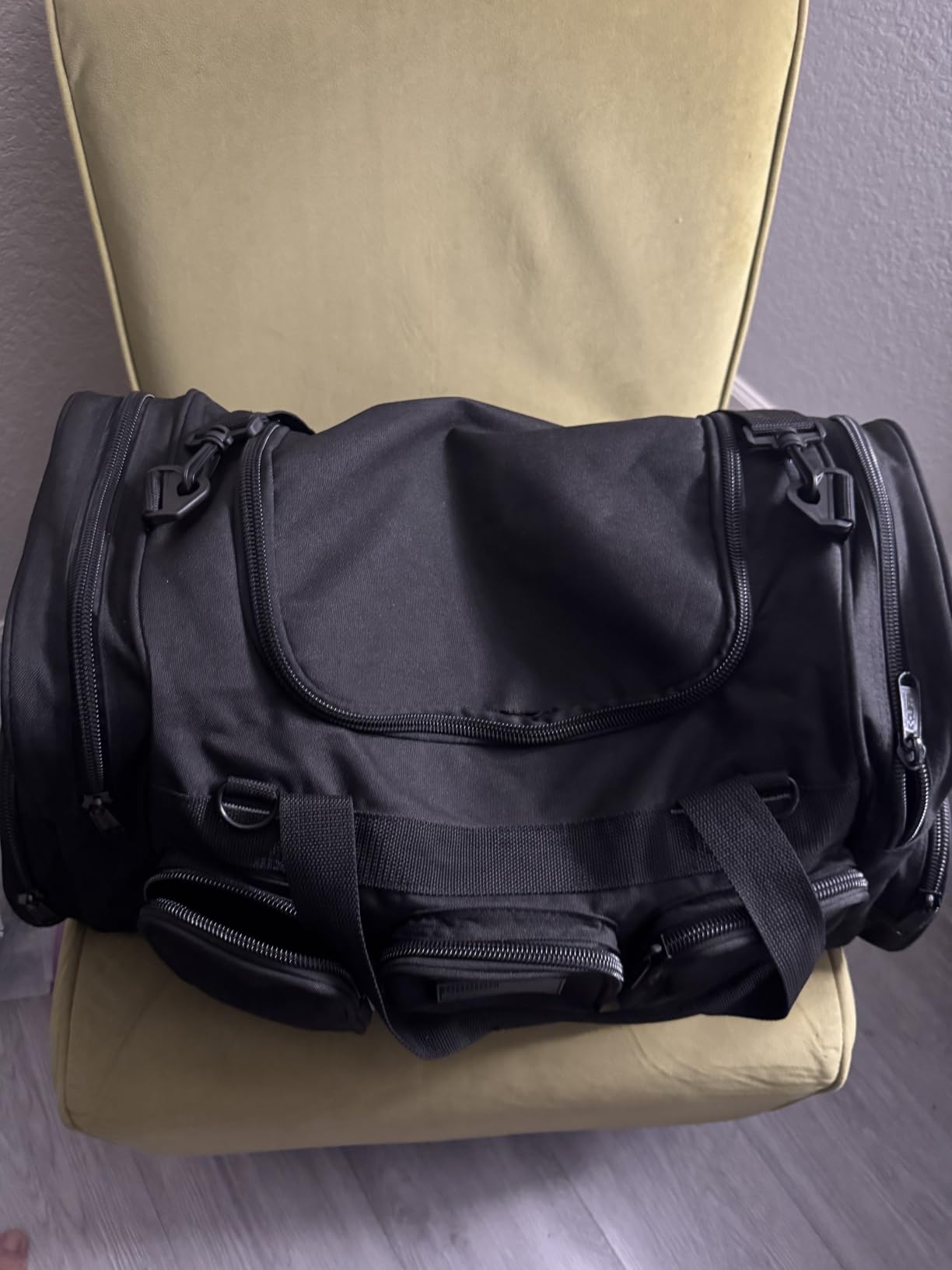 K-Cliffs Tactical Range Duffel Heavy Duty Large Gear Duffle Durable Quality Travel Sports Gym Equipment Bag Military Molle with Lockable Zippers with US Flag Patch 33 Inch Black customer photo 2