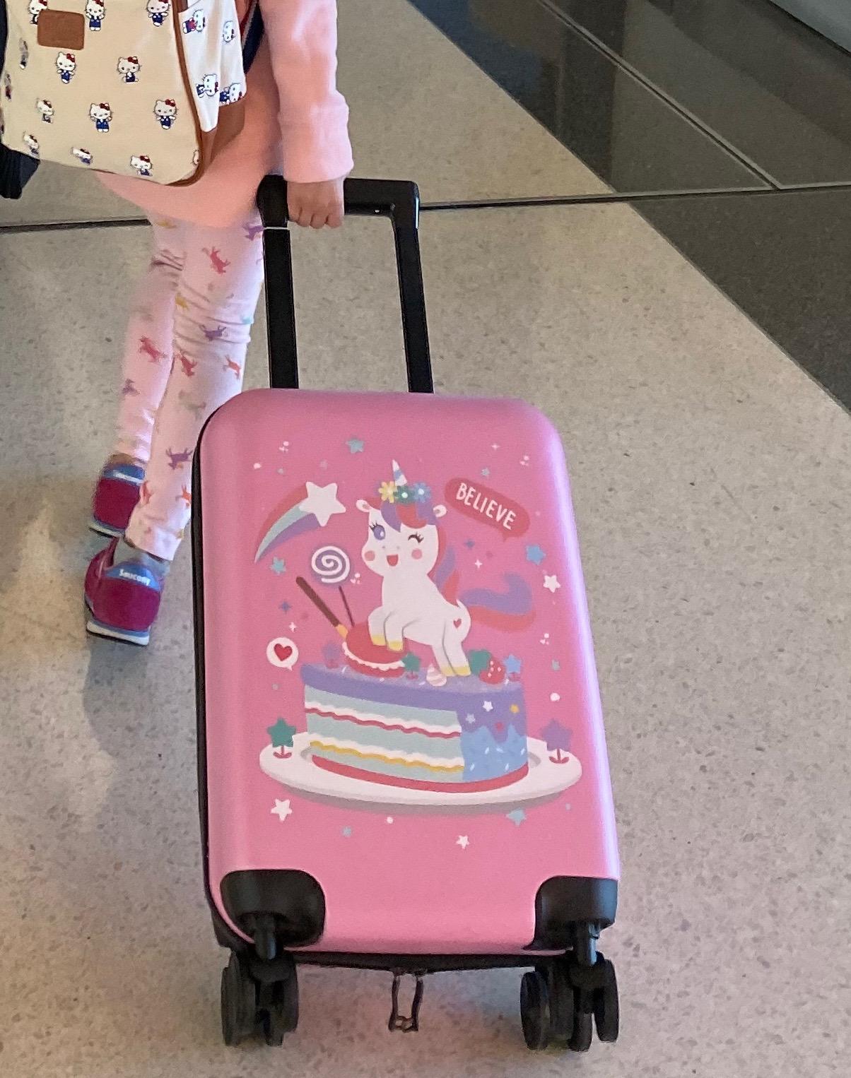GURHODVO Kids Carry On Luggage for Boy's, Girl's Children Rolling Suitcase with 4 Spinner Wheels Hardshell Case for Toddler to Travel (airplane) customer photo 2