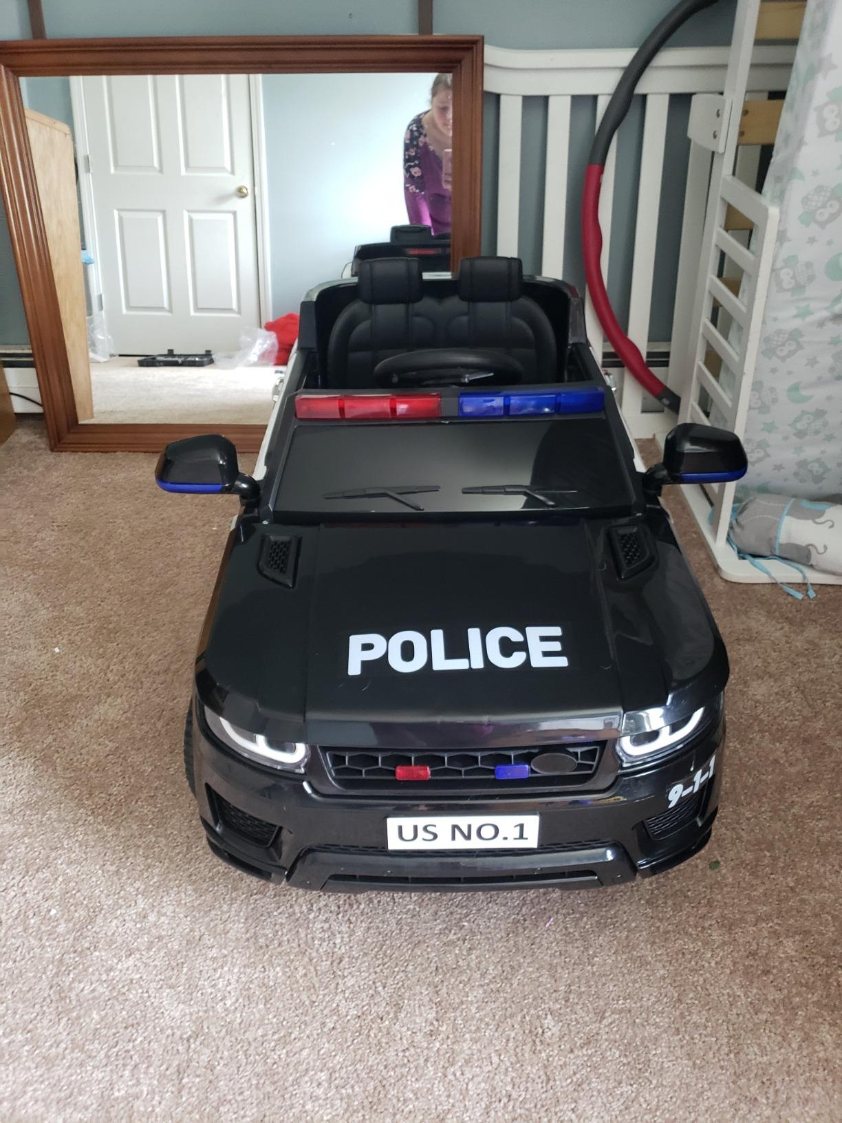 TOBBI Kid Car Electric Ride on Police for Toddlers to Drive with Bluetooth customer photo 1