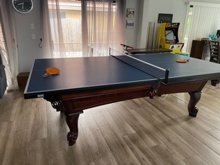Pool Table Conversion Top - Go from Pool to Ping Pong in Seconds - Regulation Size - 9' x 5' - 19mm Thick Top - Regulation Net Set Included - Warranty: 3-Year customer photo 1