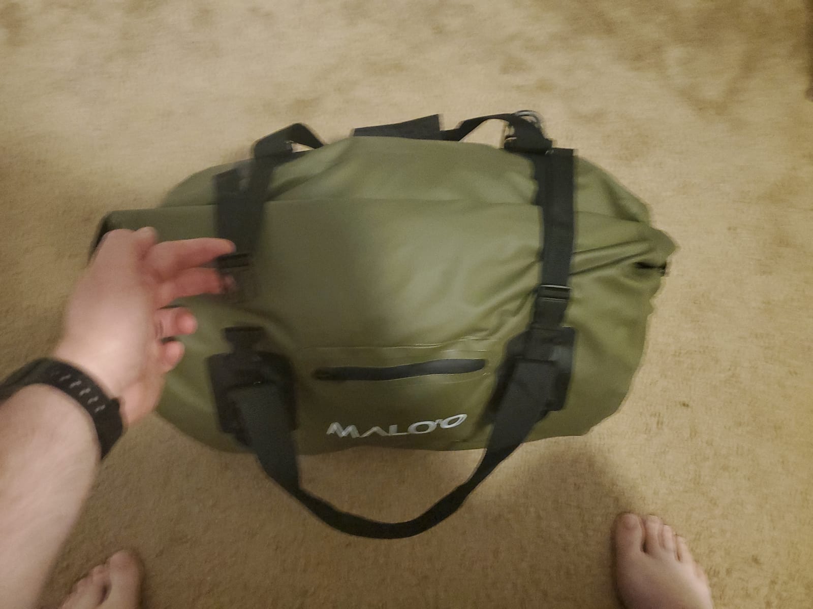 Malo’o Waterproof Dry Duffel, Heavy-Duty Roll Top Waterproof Gear Bag with Shoulder Strap & Molle Loops, Marine Duffel for Kayaking, Boating, Camping, Beach & Travel, Black, 40L customer photo 2
