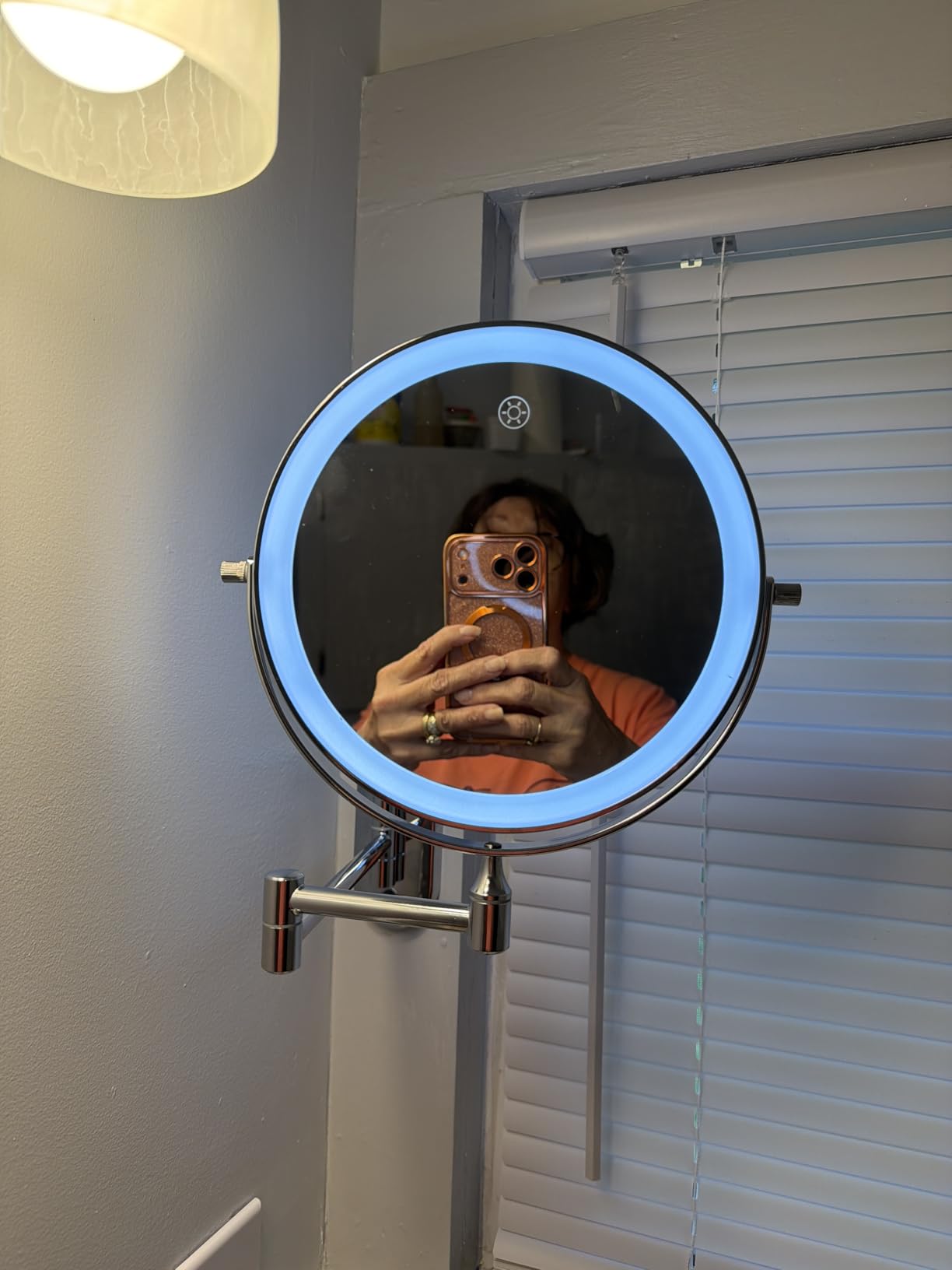 FUNTOUCH 5000mAh Rechargeable Wall Mounted Lighted Makeup Mirror 1X30X customer photo 2