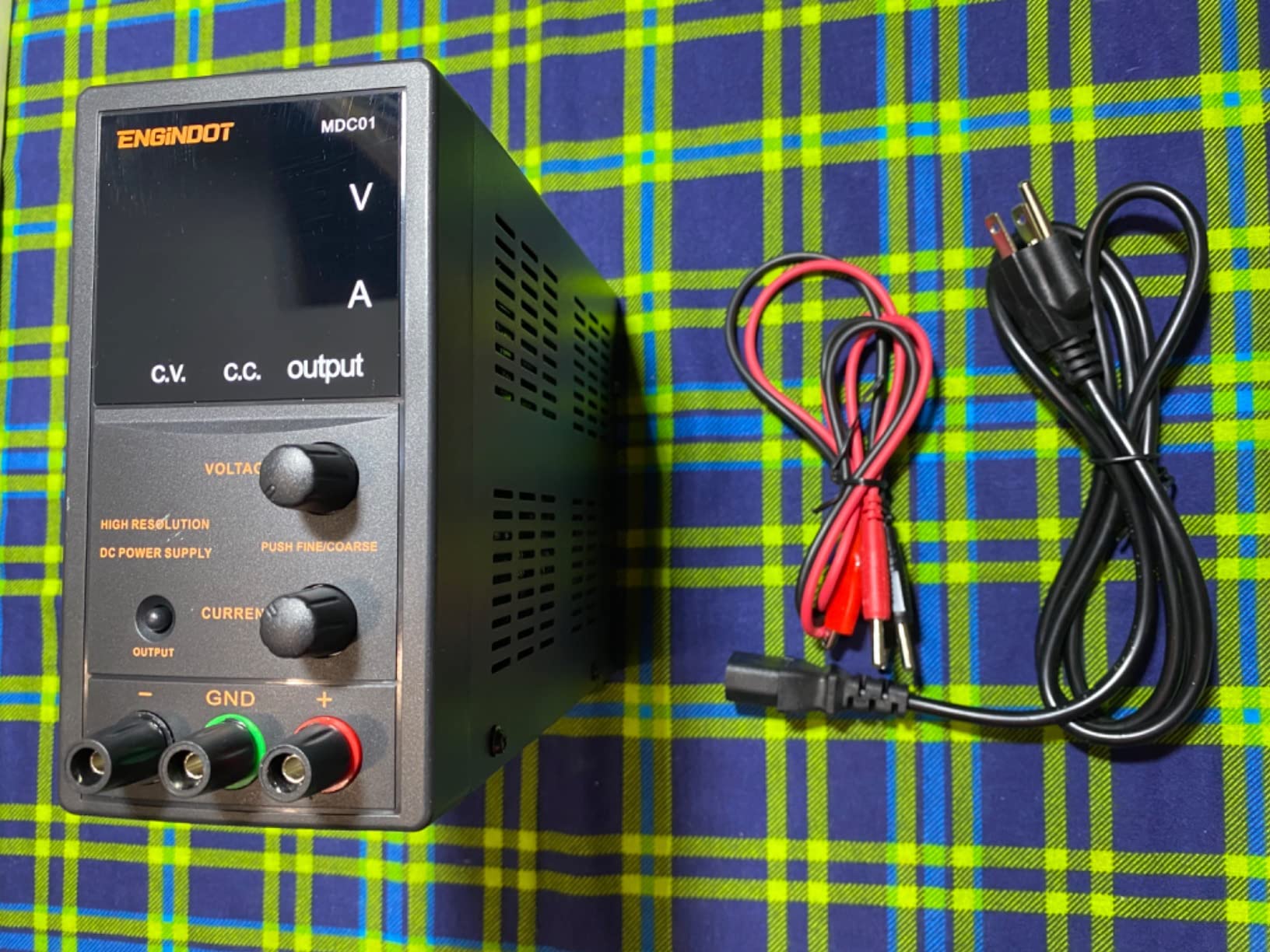 DC Power Supply Variable, ENGINDOT 30V 5A Adjustable DC Bench Power Supply with 4 Digit LED Display, Data Hold, Coarse and Fine Adjustment (10mV, 1mA) with 110V/45.3