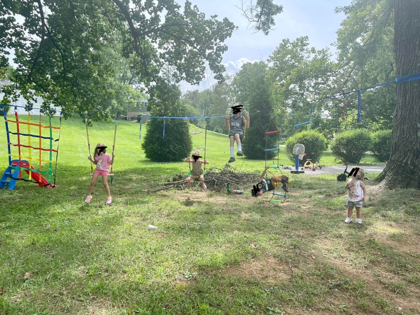 Ninja Warrior Obstacle Course for Kids,Fast-Setup Buckles—Up to 880 lbs,2x65ft Slack Lines for Backyard with with 14 Ninja Accessories-Swing Seat,Tree Swing,Rope Ladder,Ninja Ring,Arm Trainer customer photo 2