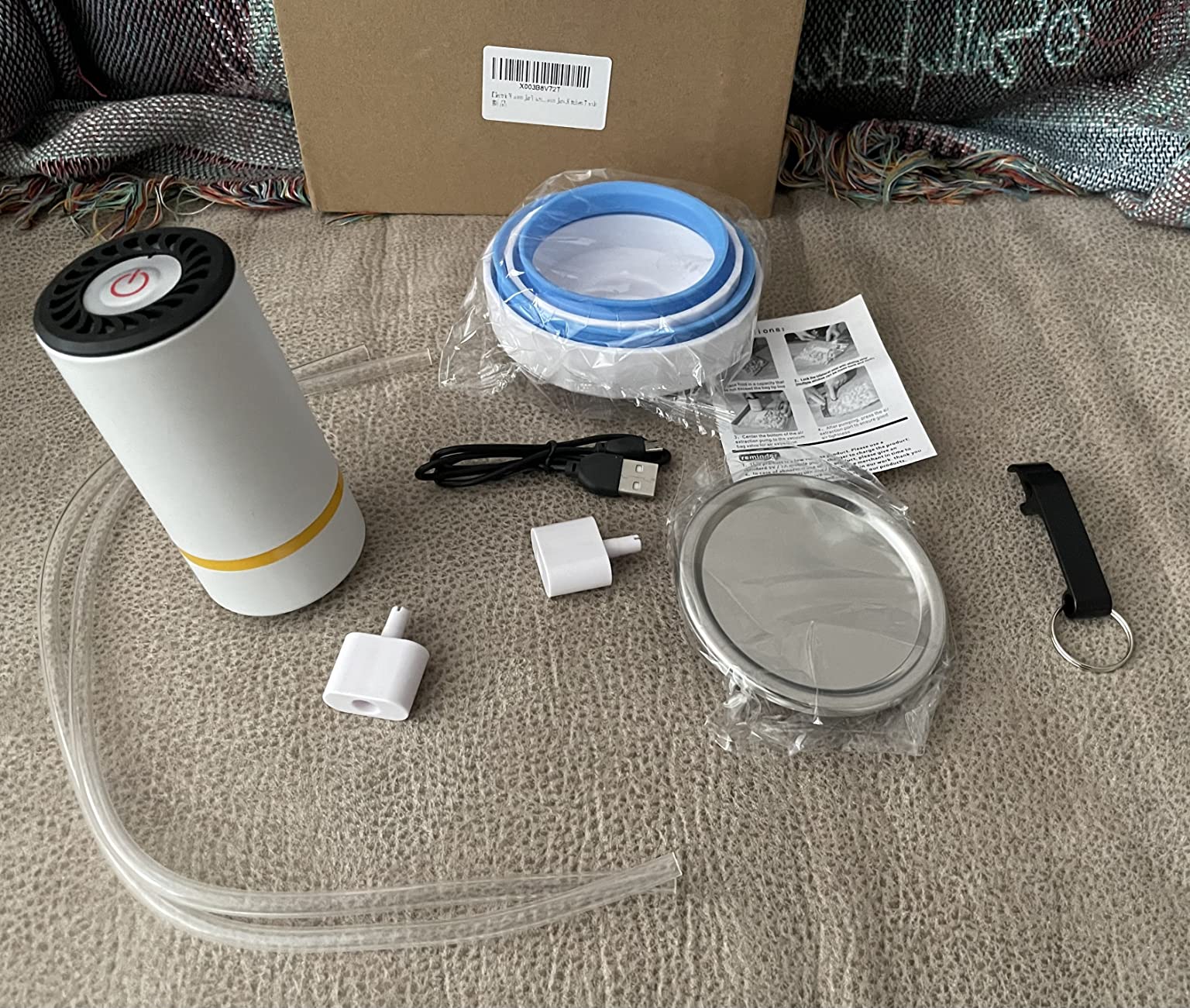 Electric Mason Jar Vacuum Sealer Kit ,Handheld Food Vacuum Sealer and Accessory Hose Set for Food Storage with Regular & Wide Mouth Mason Jars ,Kitchen Tools customer photo 1