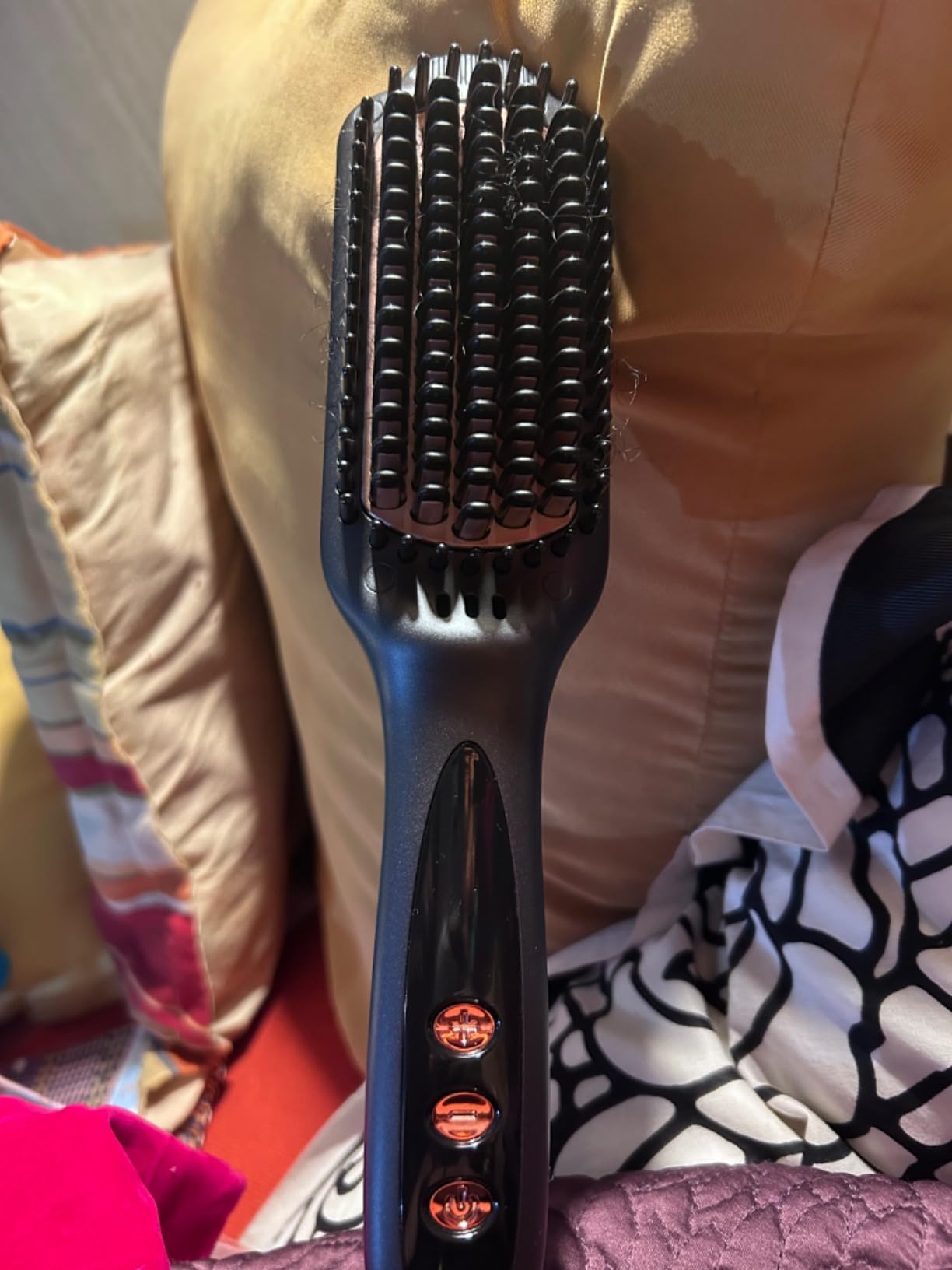 LANDOT Ionic Hair Straightening Brush, Anti-Frizz Ceramic Heated Hot Comb customer photo 2