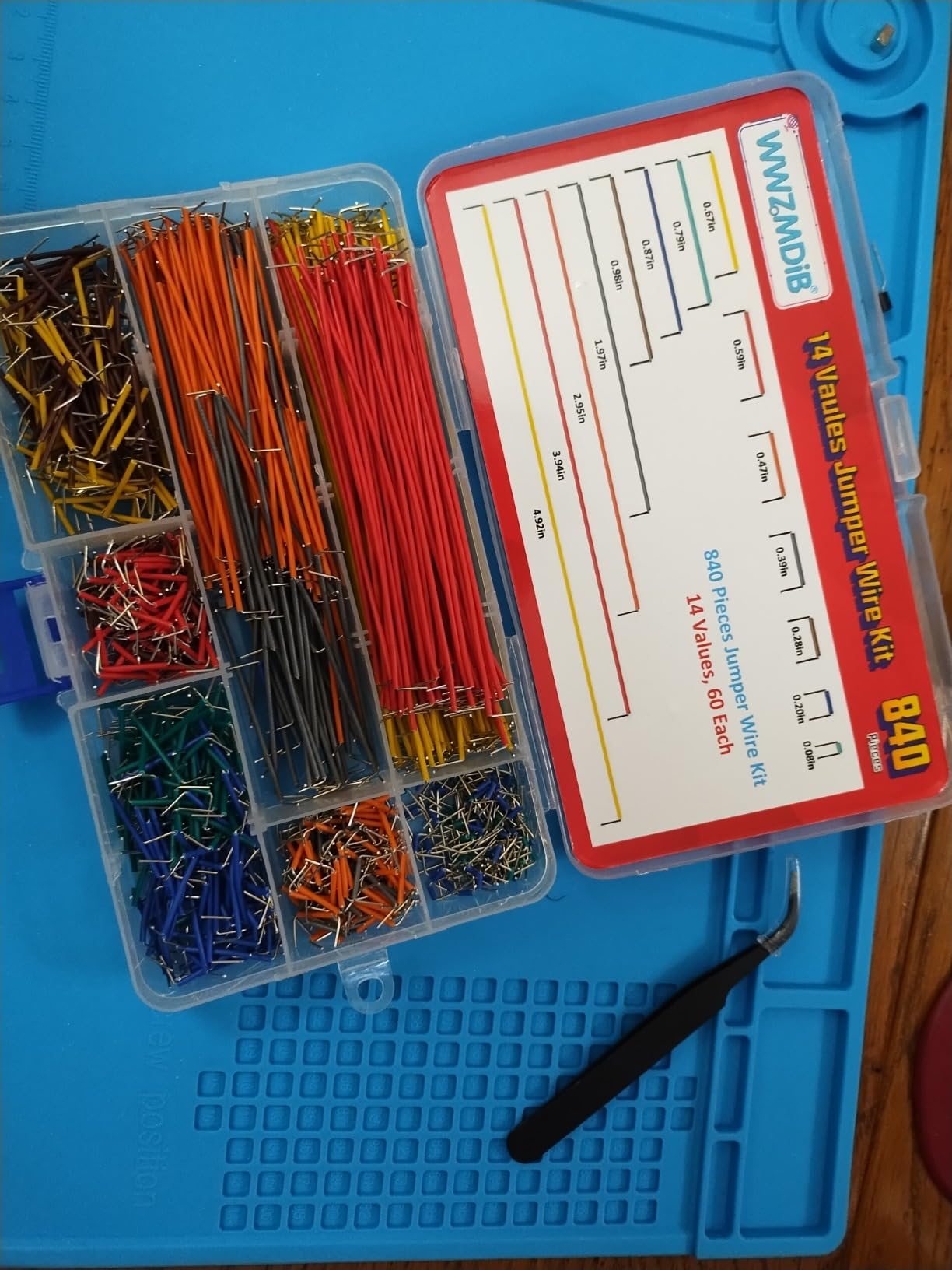 WWZMDiB 840 Pin Breadboard Jumper Wires Kit 14 Vaules 2-125mm customer photo 1