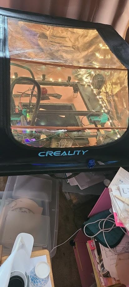 Creality Laser Engraver Enclosure, Fireproof and Dustproof Protective Cover 700x720x400mm with Exhaust Fan and Pipe, Fits for Most Laser Cutter, Insulates Against Smoke, Odor and Noise, Eye Protection customer photo 1