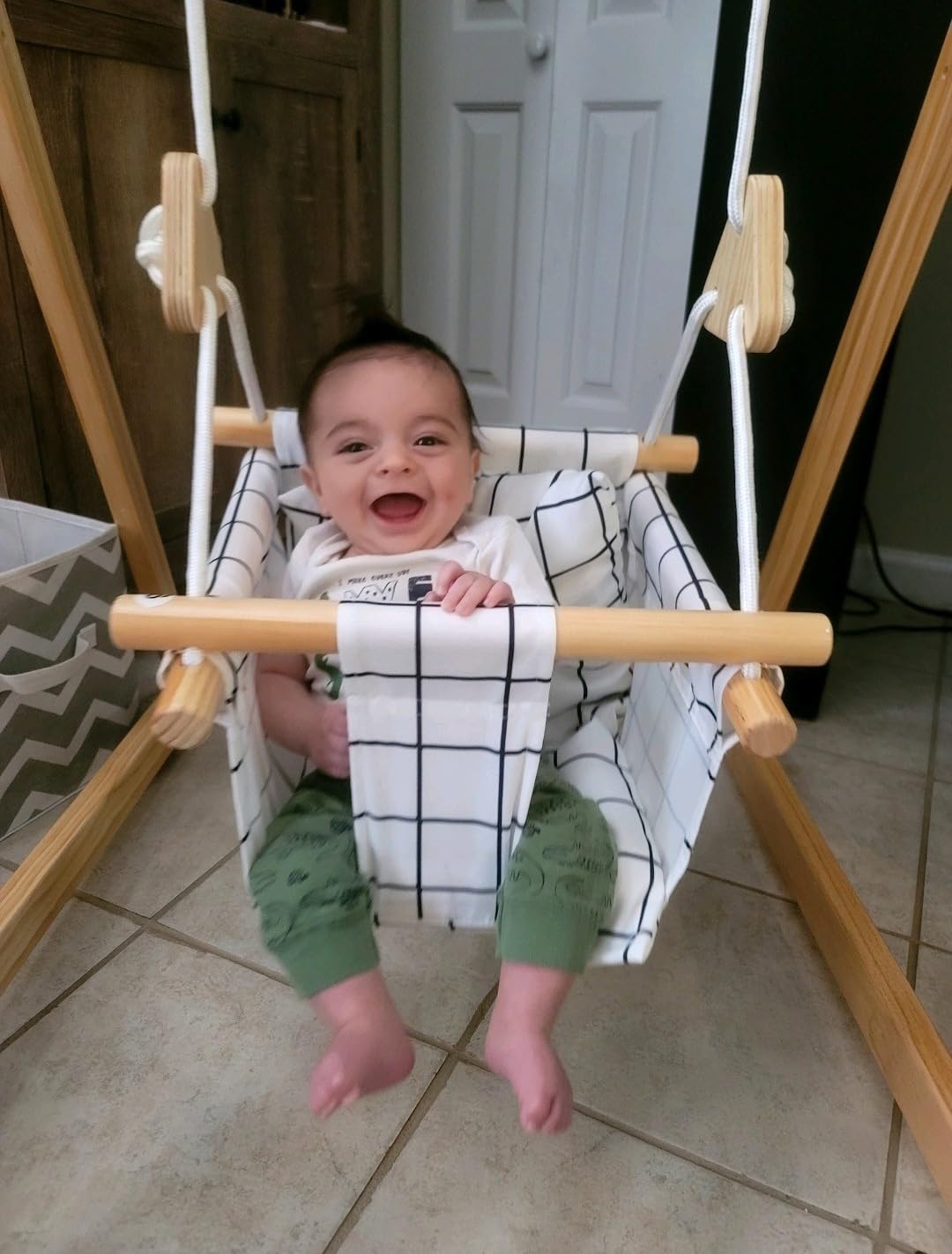 Avenlur Spruce Baby and Toddler Foldable Swing Set with Stand - Premium Montessori, Waldorf Style Self-Standing Indoor Swingset for Children 6m to 3 Yrs - Perfect for Home, Child Day Care, & Preschool customer photo 2