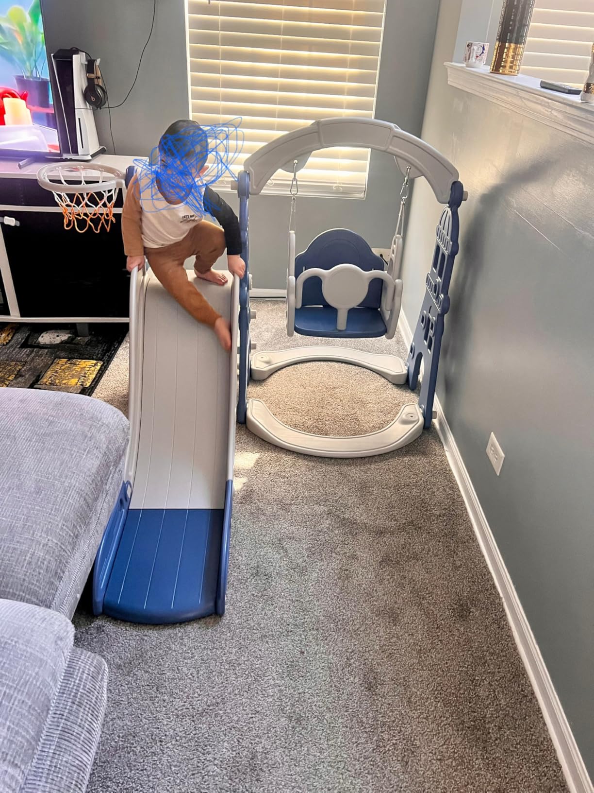 XJD 4-in-1 Toddler Slide and Swing Set, Kids Slide for Toddlers Age 1+ customer photo 2