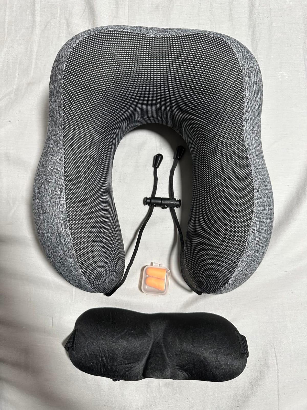 ExploreBliss Travel Pillow, Memory Foam Neck Pillow Airplane, Grey customer photo 2