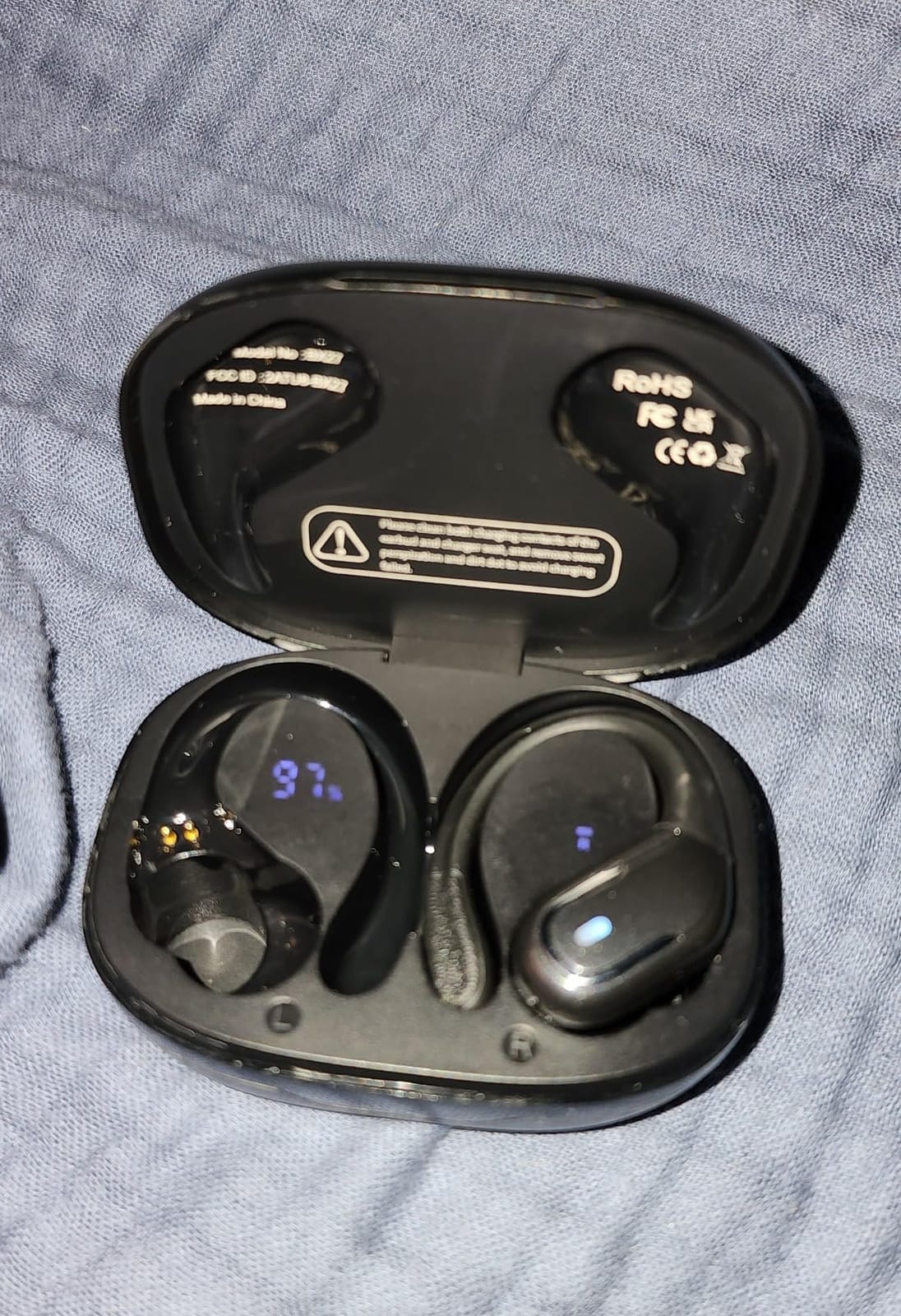 Wireless Earbud, 75Hrs Bluetooth 5.4 Headphones IP7 Waterproof for Sport, Running Wireless Earphones with ENC Noise Cancelling Mics, Deep Bass Over Ear bud with Earhooks for Android, iOS, Workout, Gym customer photo 1