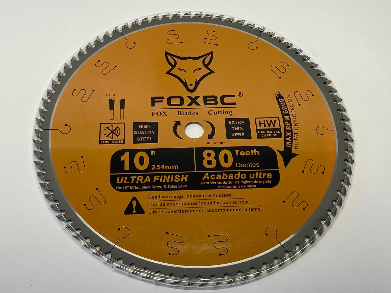 FOXBC 10-Inch Table Saw Blade, 80-Tooth, Ultra Finish Wood Cutting, 5/8-Inch Arbor customer photo 2