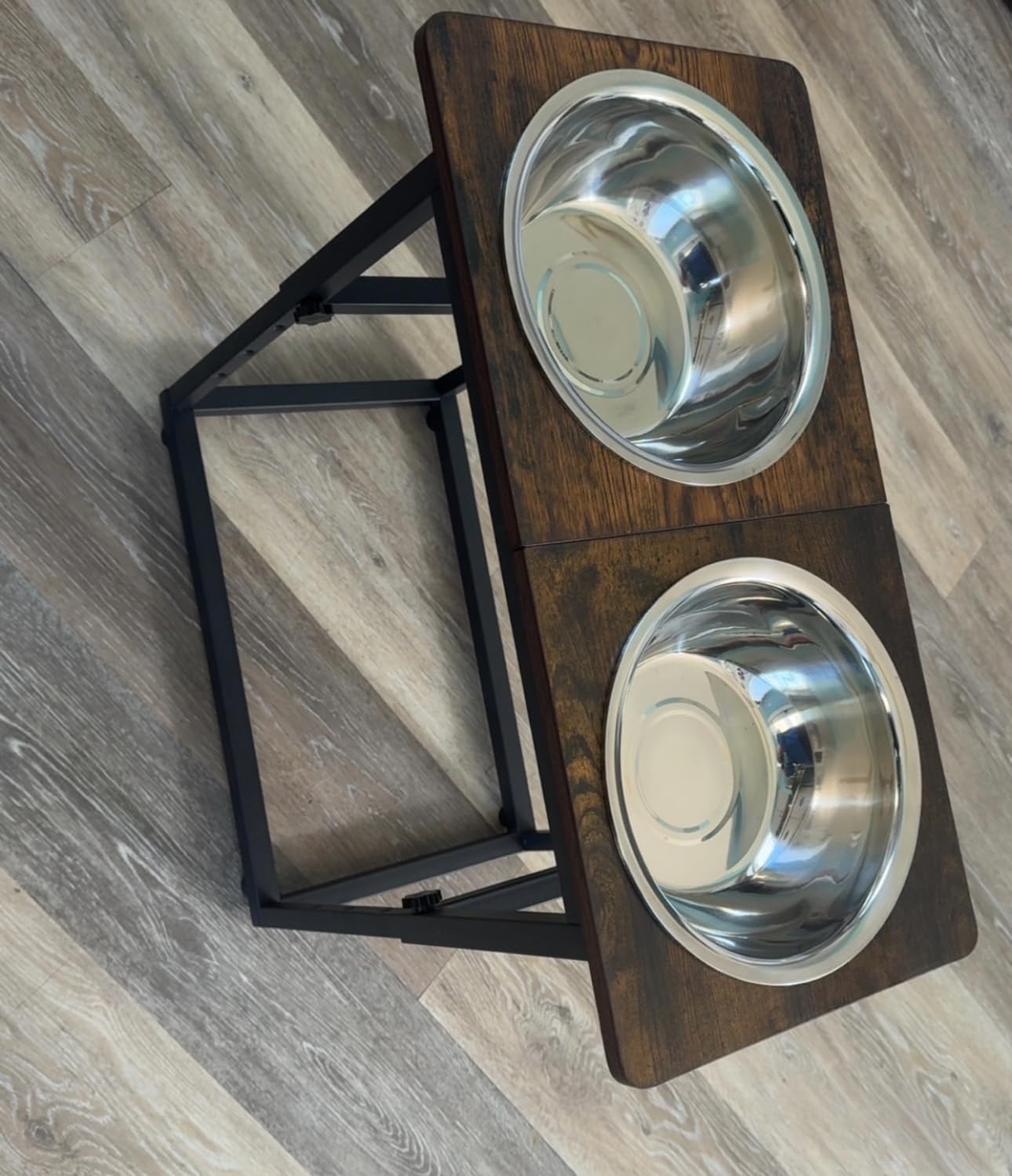 Zarler Elevated Dog Bowls for X-Large and Large Breed, 5 Adjustable Heights from 8.2'' - 17.3'', 2 Stainless Steel Bowls, 8.2'',11.8'',13.7'',15.7'',17.3'' Raised Dogs Food Bowl Stand customer photo 2