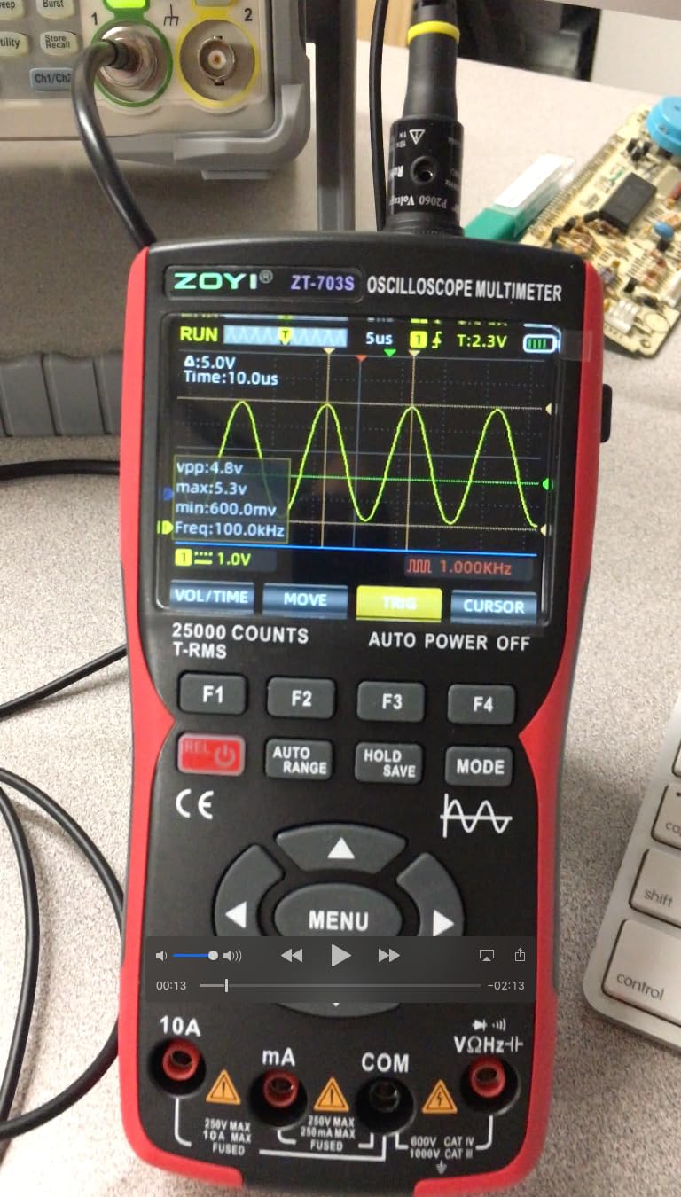 3 in 1 Handheld Oscilloscope Automotive Dual Channel 50MHz with Digital Multimeter and Signal Generator customer photo 1
