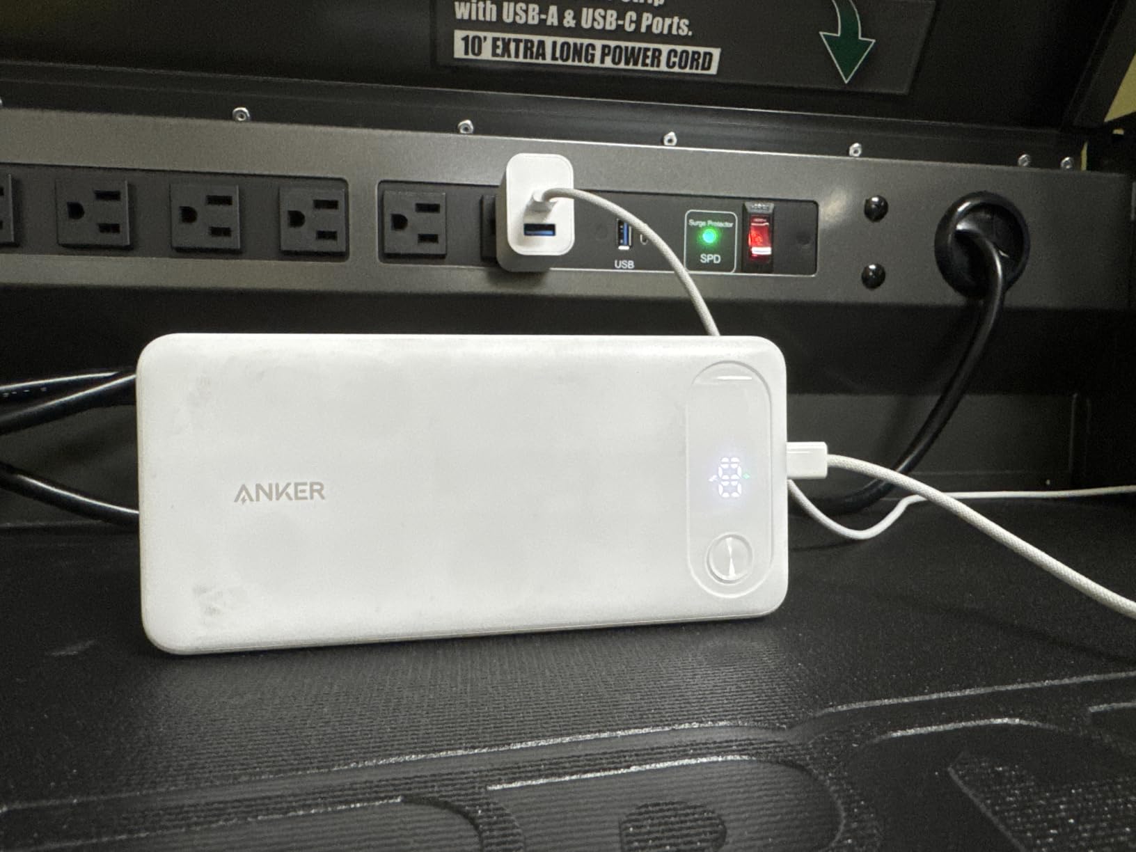 Anker Power Bank, 20,000mAh Travel Essential, Built-in USB-C Cable(Black) customer photo 1