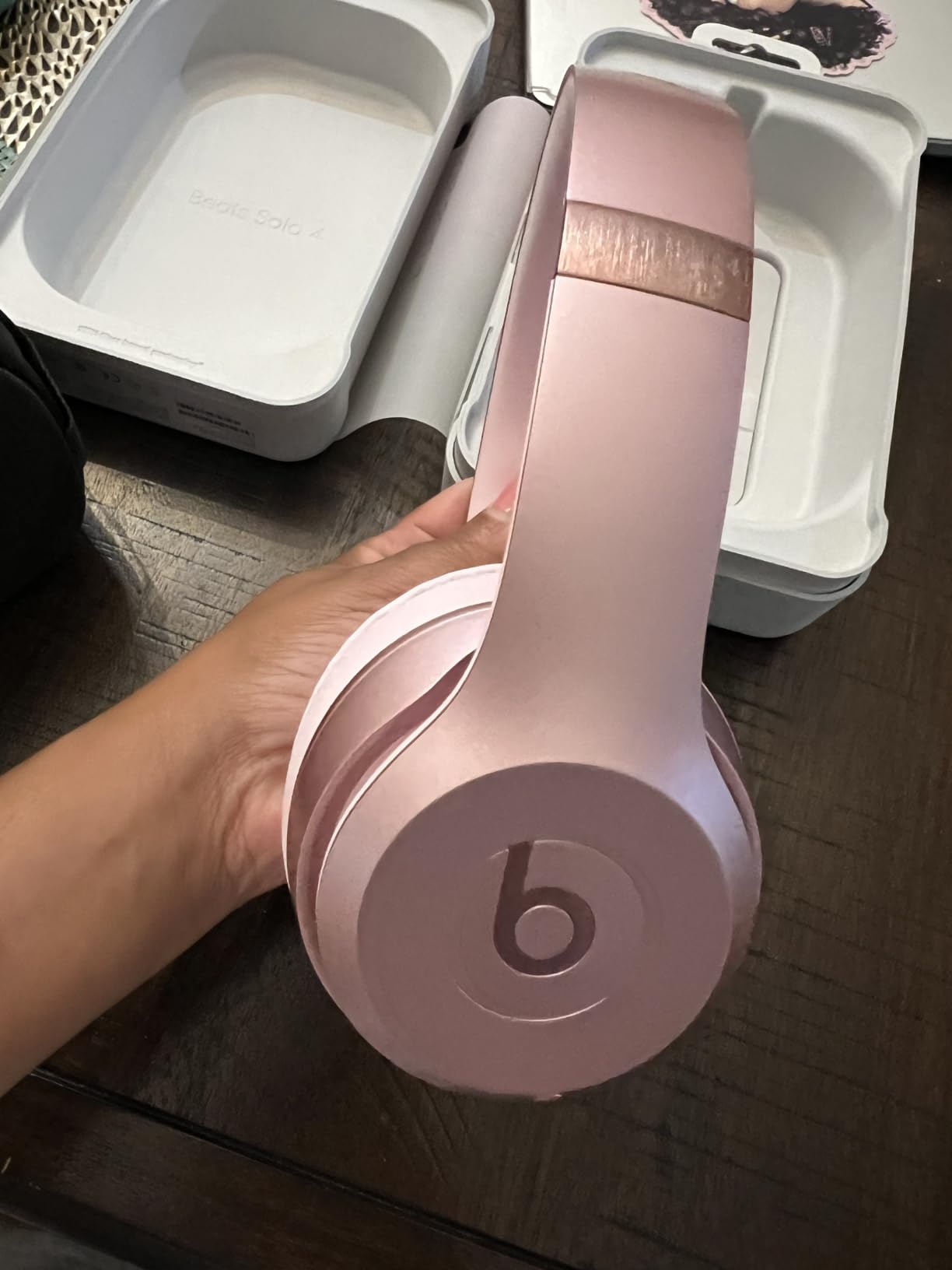 Beats Solo 4 - Wireless On-Ear Bluetooth Headphones, Up to 50-Hour Battery Life, Ultra-Lightweight Comfort, Powerful and Balanced Sound, Apple & Android Compatible - Cloud Pink customer photo 1