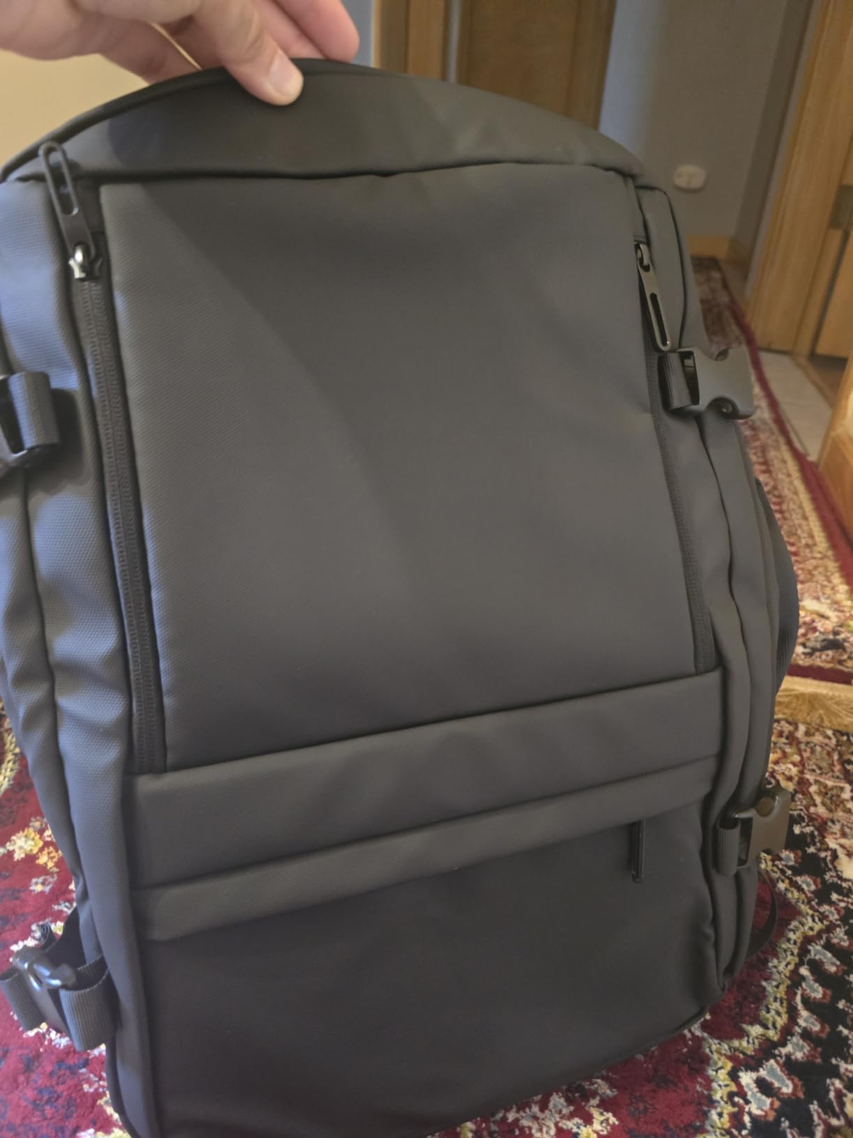 Rcrirth Carry On Travel Backpack Flight Approved for Men Women, Black customer photo 2