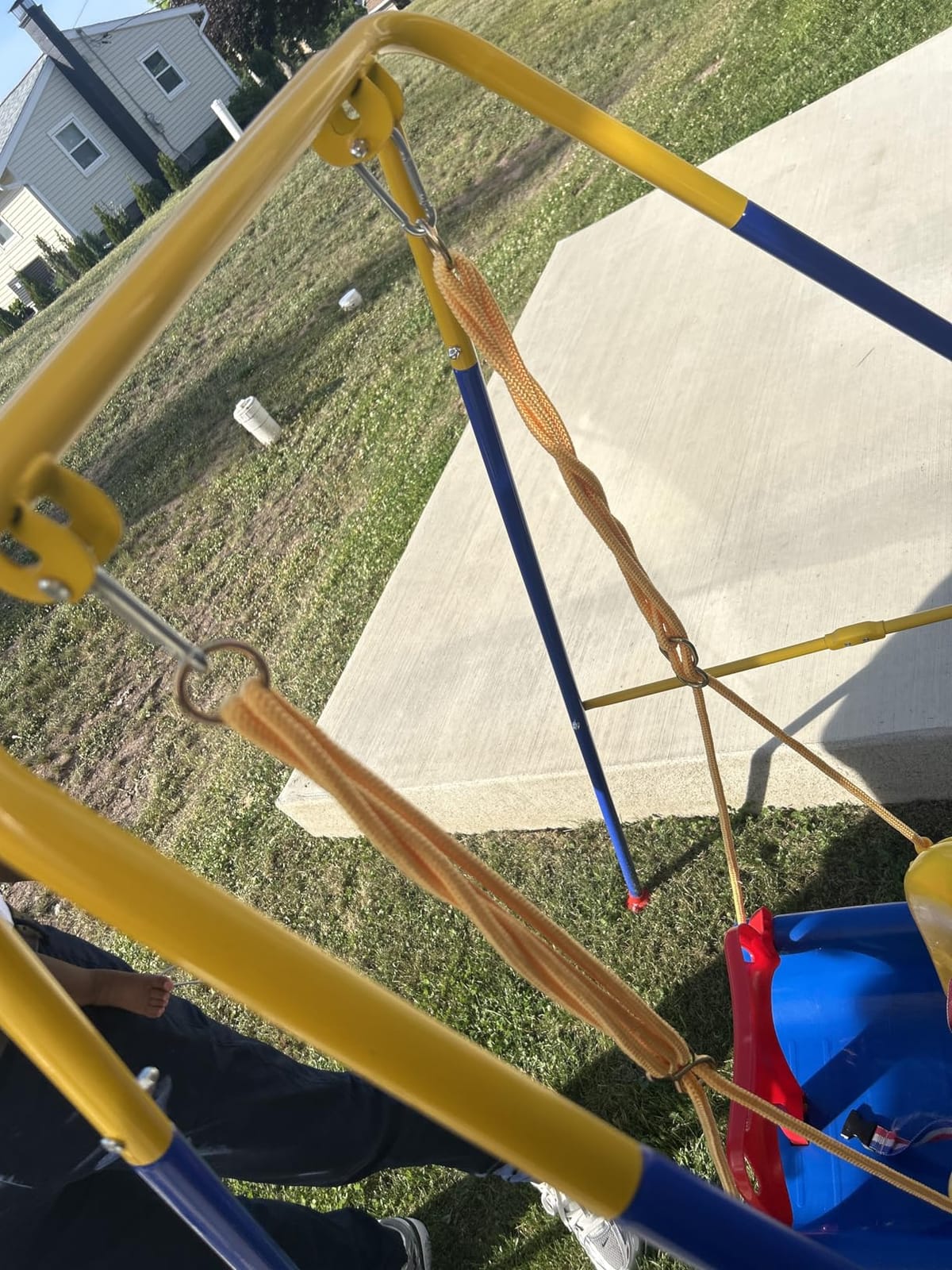 3 in 1 Toddler Swing with Frame, Outdoor Indoor, Baby Swing with Safety Belt for Indoor and Outdoor Use, Foldable Metal Stand & Clear Instructions, Easy to Assemble customer photo 2