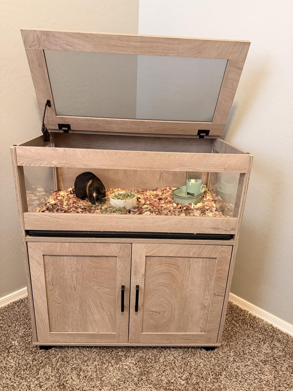 unipaws Hedgehog Cage with Storage Cabinet and Tray, Hamster Cage customer photo 2
