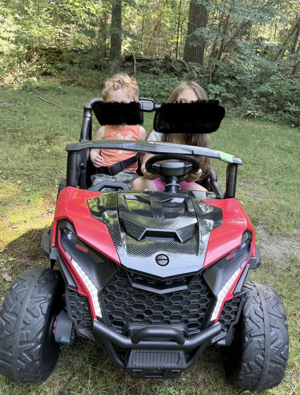ARBELI 24V 2 Seater Ride on Car Truck, 4x200W Motors, EVA Tires, Black customer photo 2
