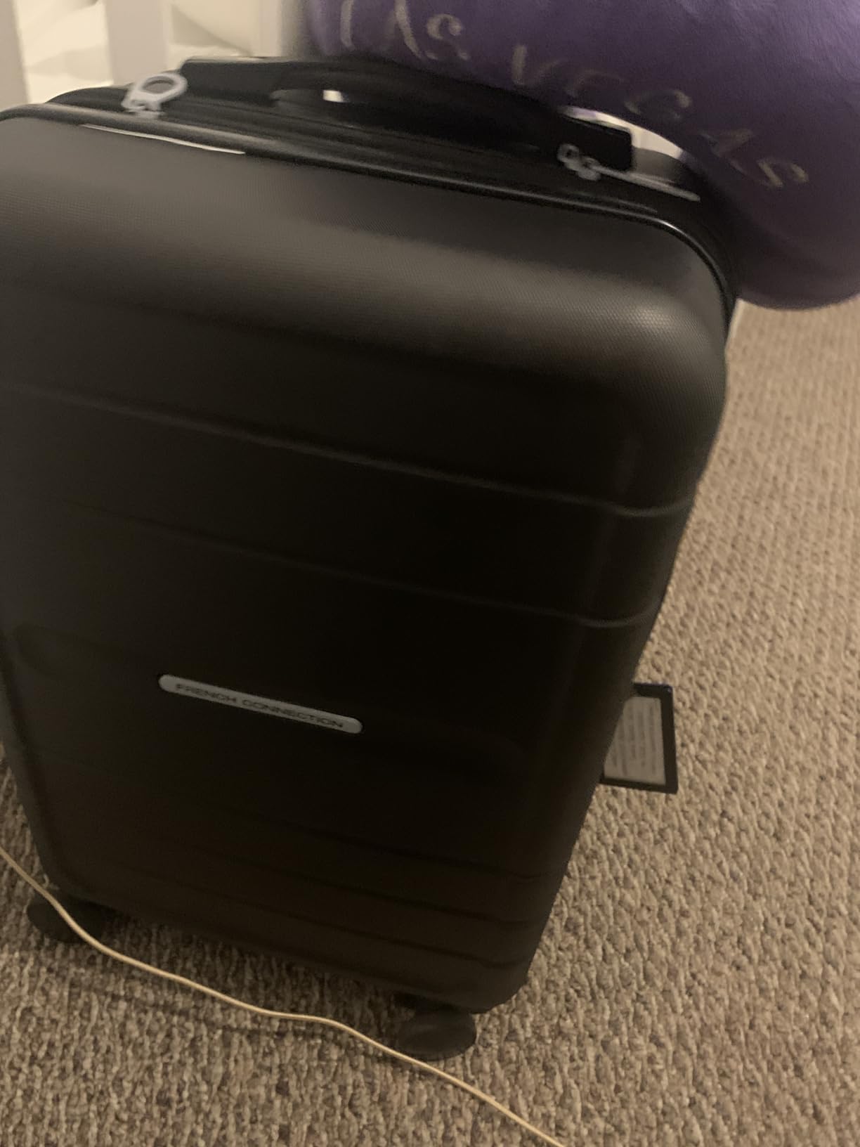 French Connection St. Martin Carry-On Luggage with Cup Holder/USB Ports, Black customer photo 2