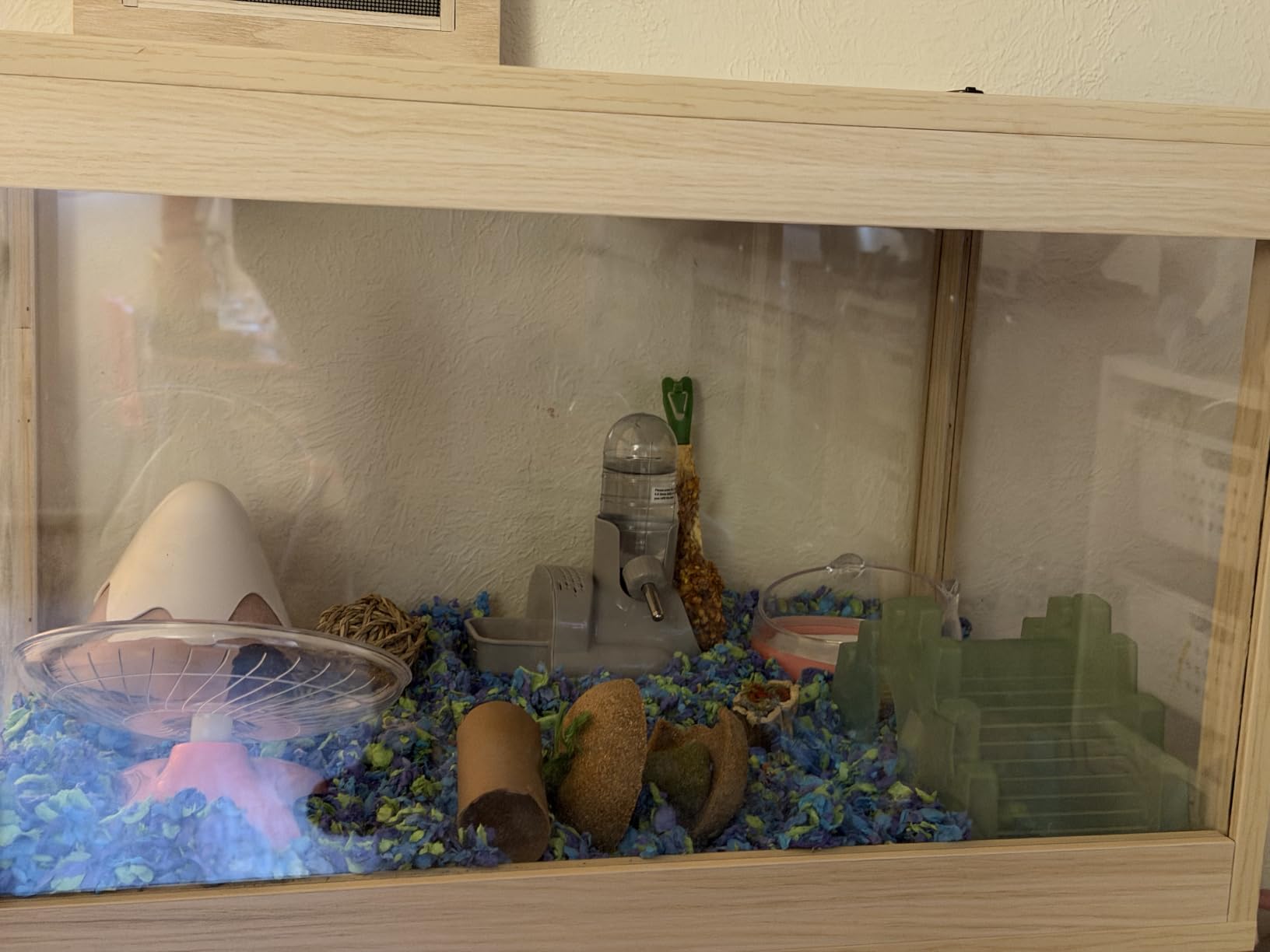 PROLEE Hamster Cage Wooden Chew Proof, Extra Large Mice and Rat Habitat Openable Top with Acrylic Sheets Solid Built Small Animal Cage with Leg Stands, 48 Inch Long customer photo 1