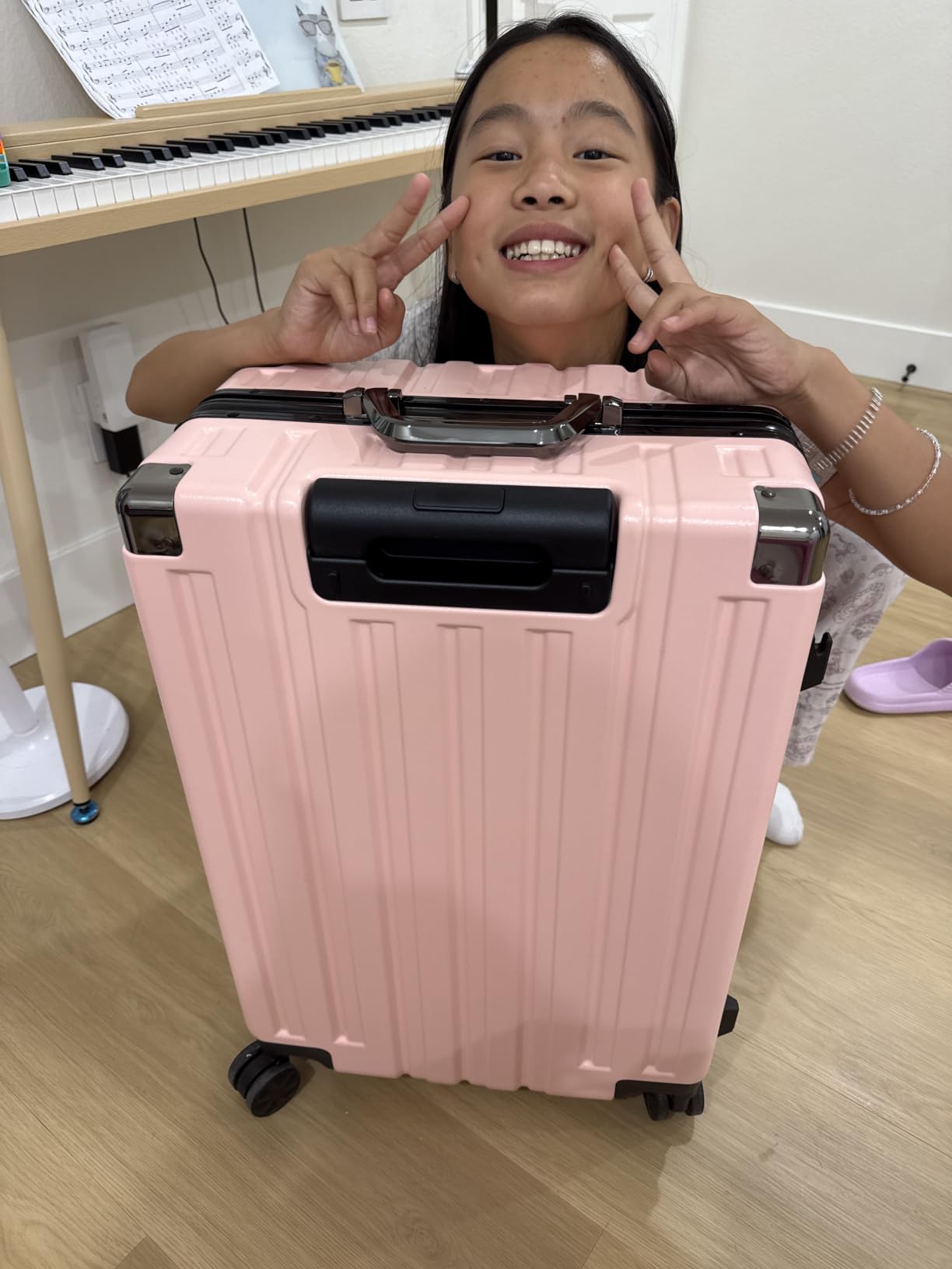Krute Zipperless Luggage with Spinner Wheels 100% PC Hardside 24in Suitcase customer photo 2