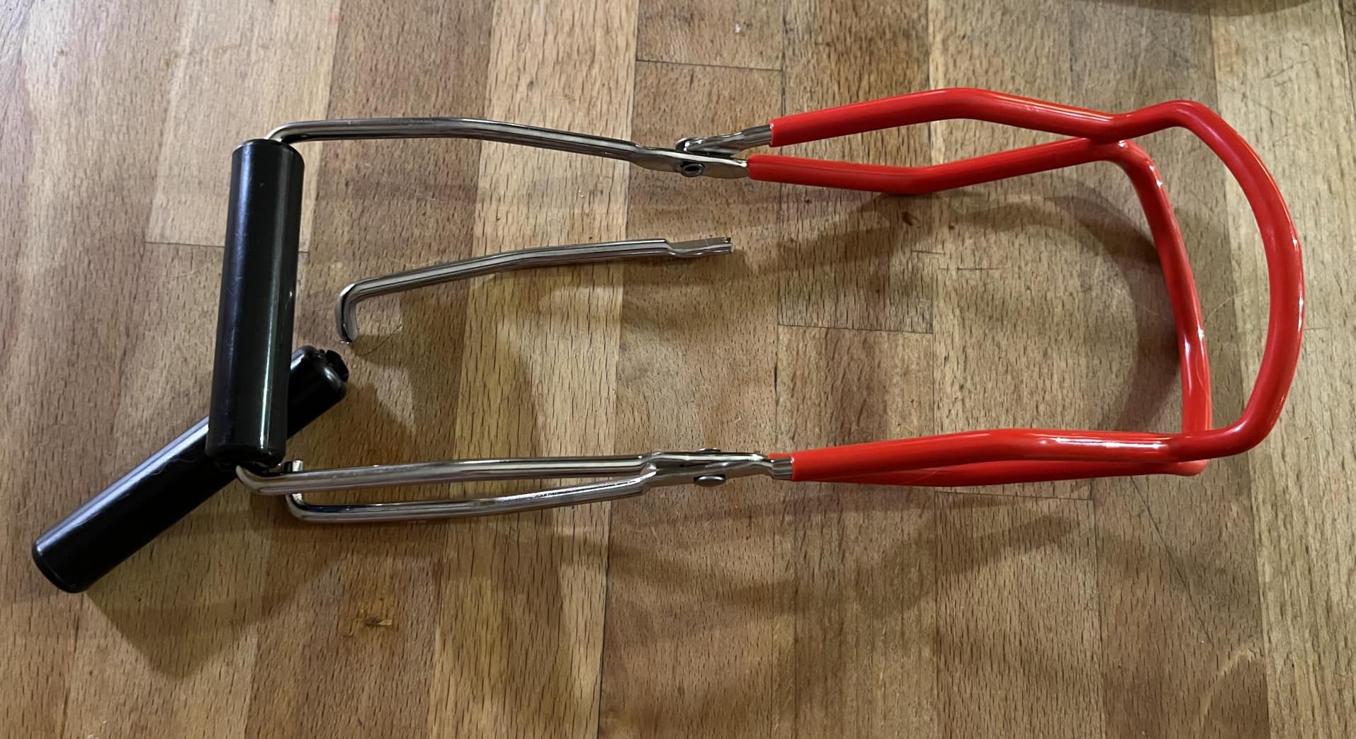 Canning Jar Lifter Tongs, Stainless Steel Jar Lifter with Rubber Grips, Canning Tools, Canning Supplies for Home Kitchen, Red customer photo 1